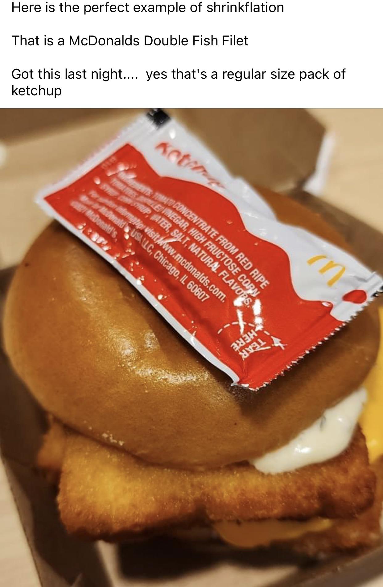 McDonald’s Double Fish Filet, 2023 r/shrinkflation