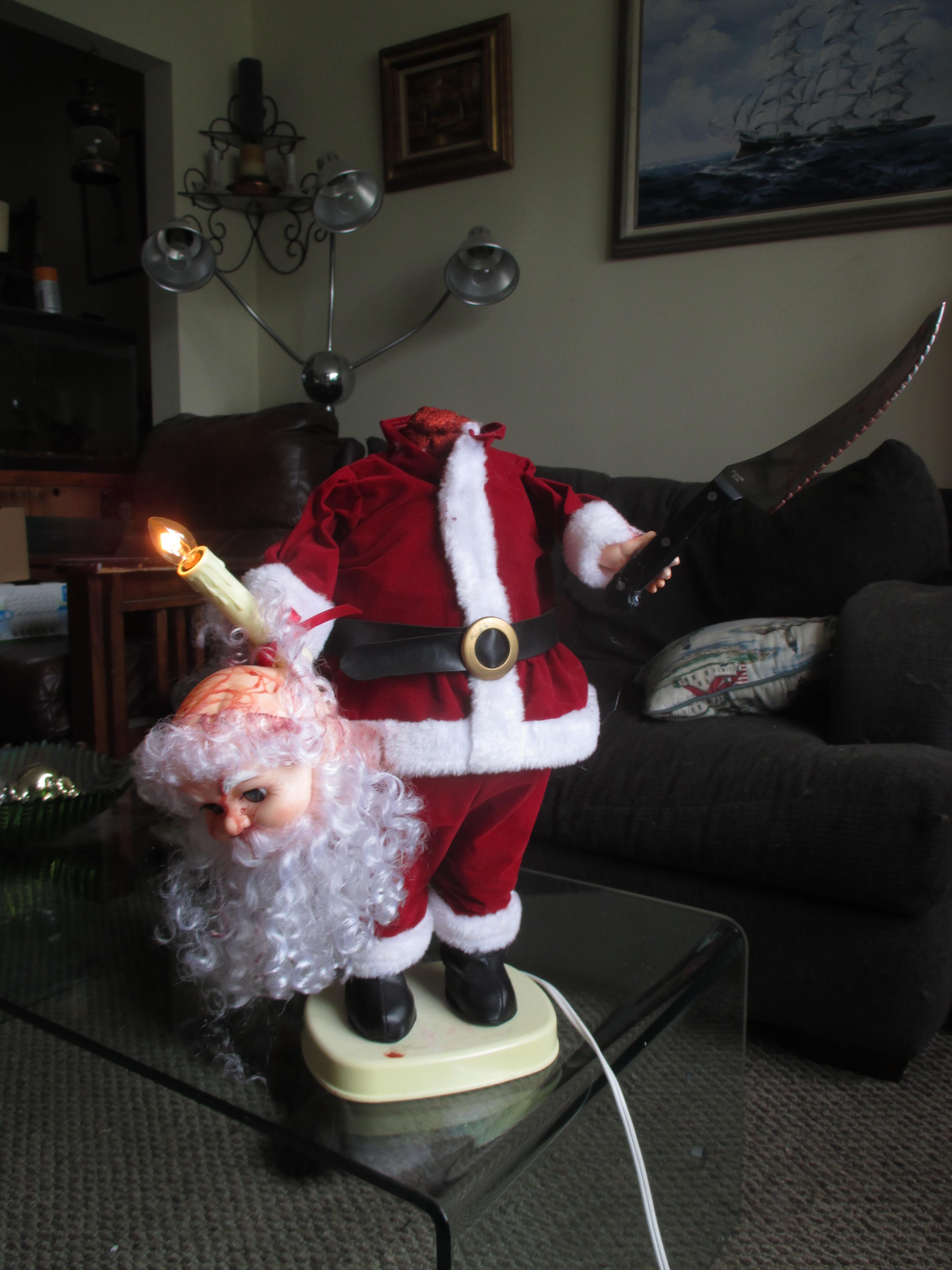 I turned an old animatronic Santa into a Halloween decoration! r/pics