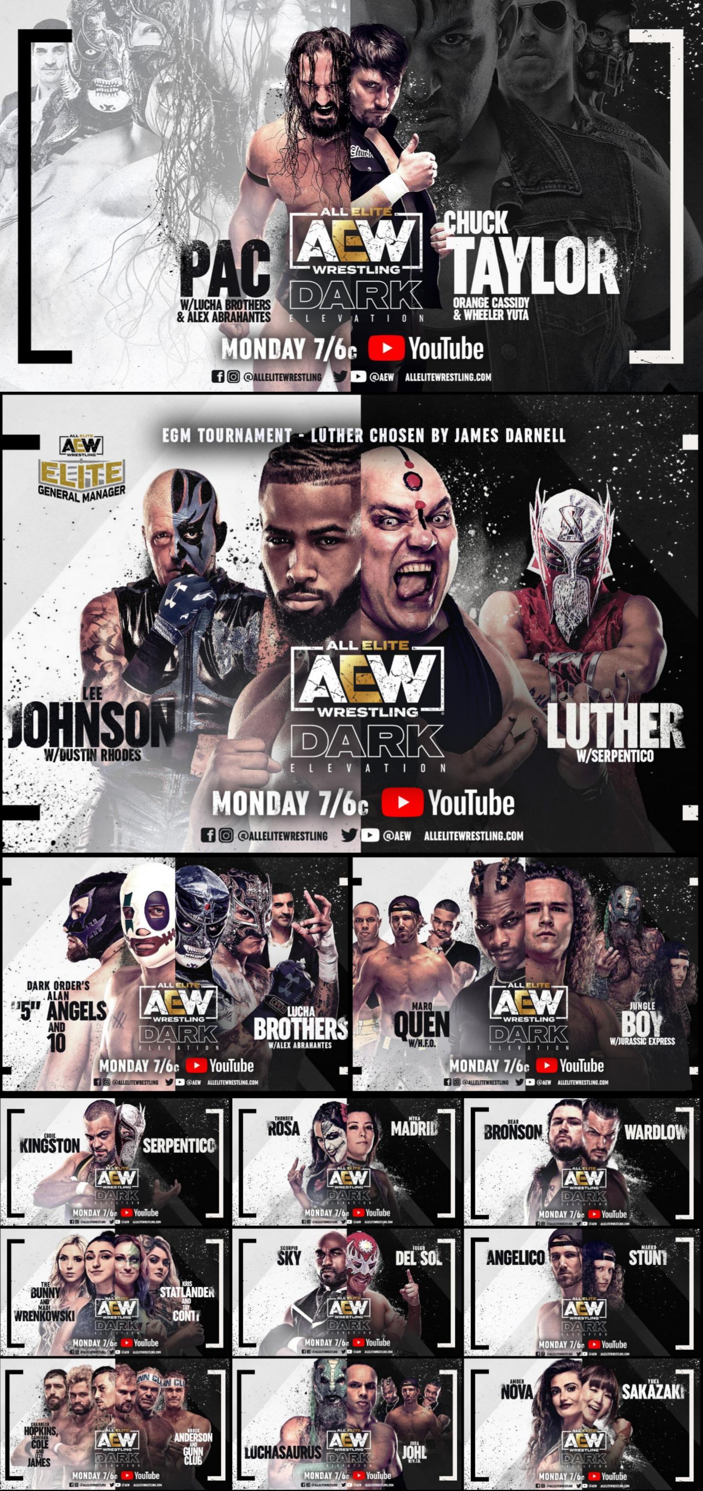 Card for tonights AEW Dark Elevation. SquaredCircle