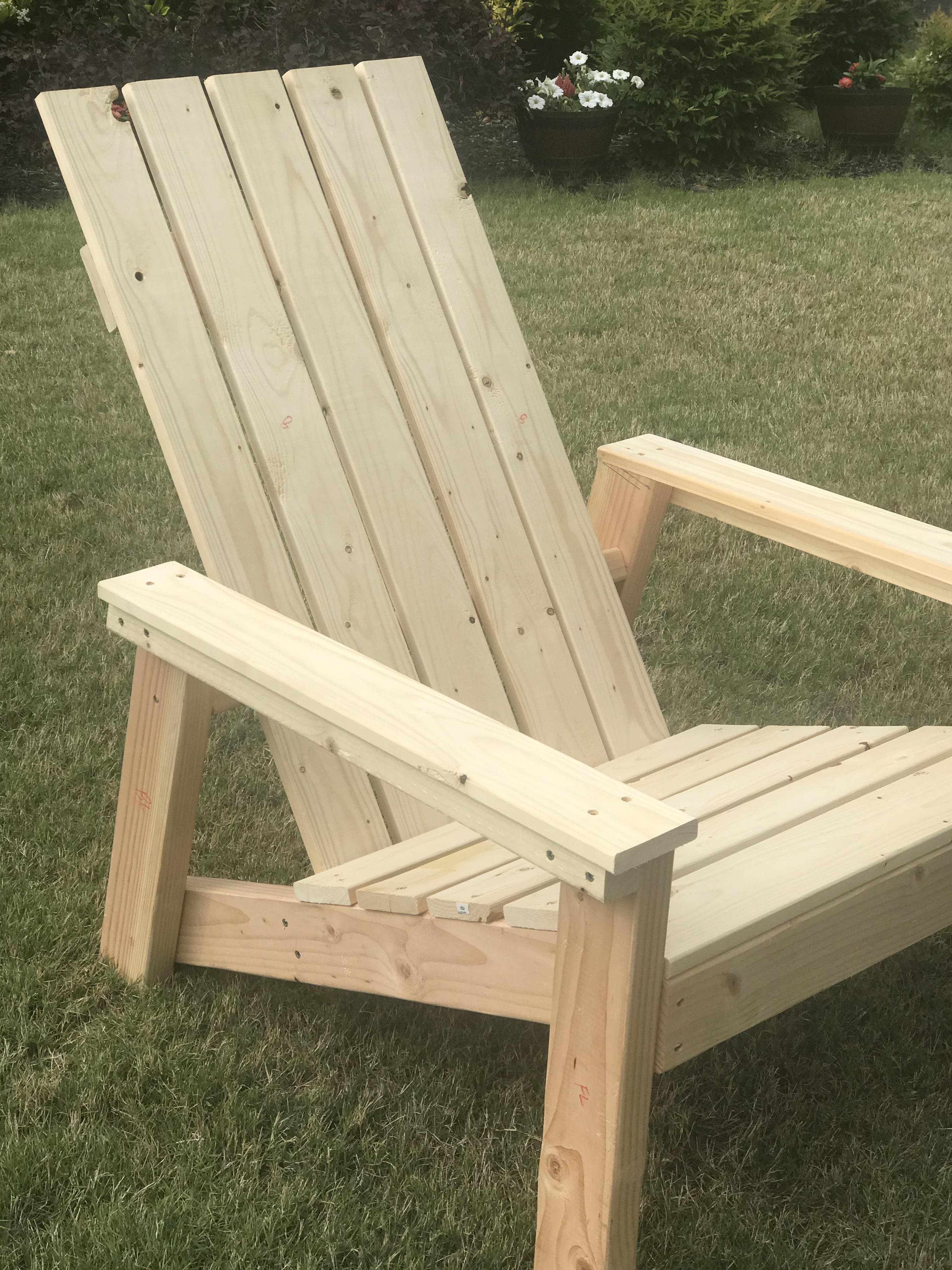 First attempt at an Adirondack chair. Just regular pine from Home Depot