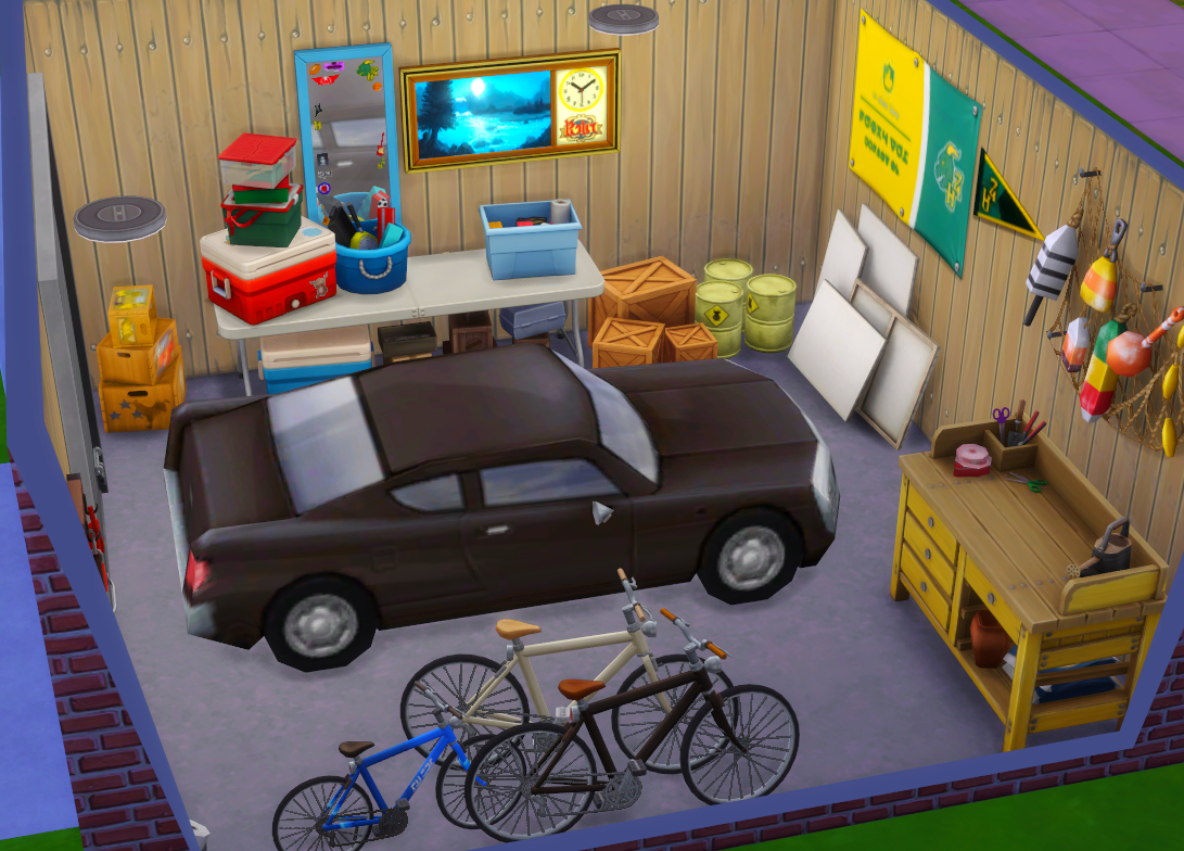 Garages are some of my favorite rooms to build— no mods, just ingame