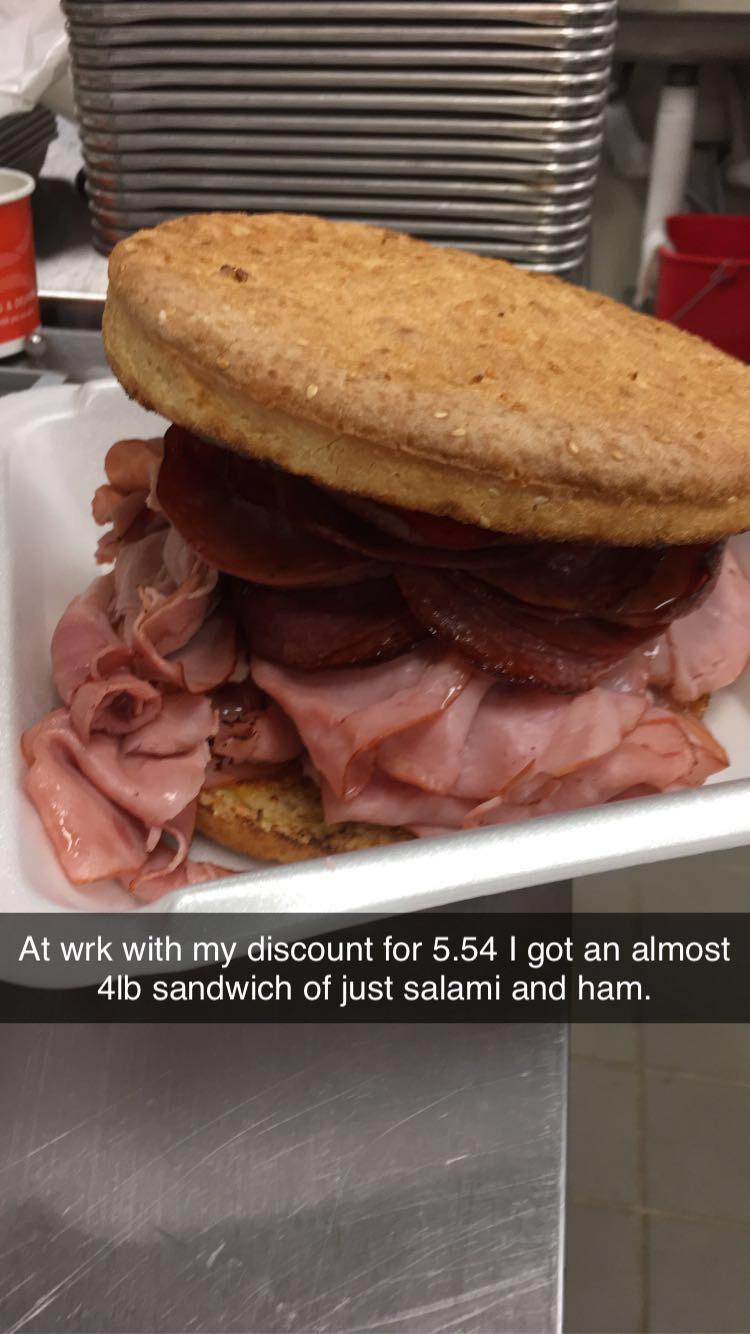 Working at a deli with a huge discount has its pros. This 4 lb monster
