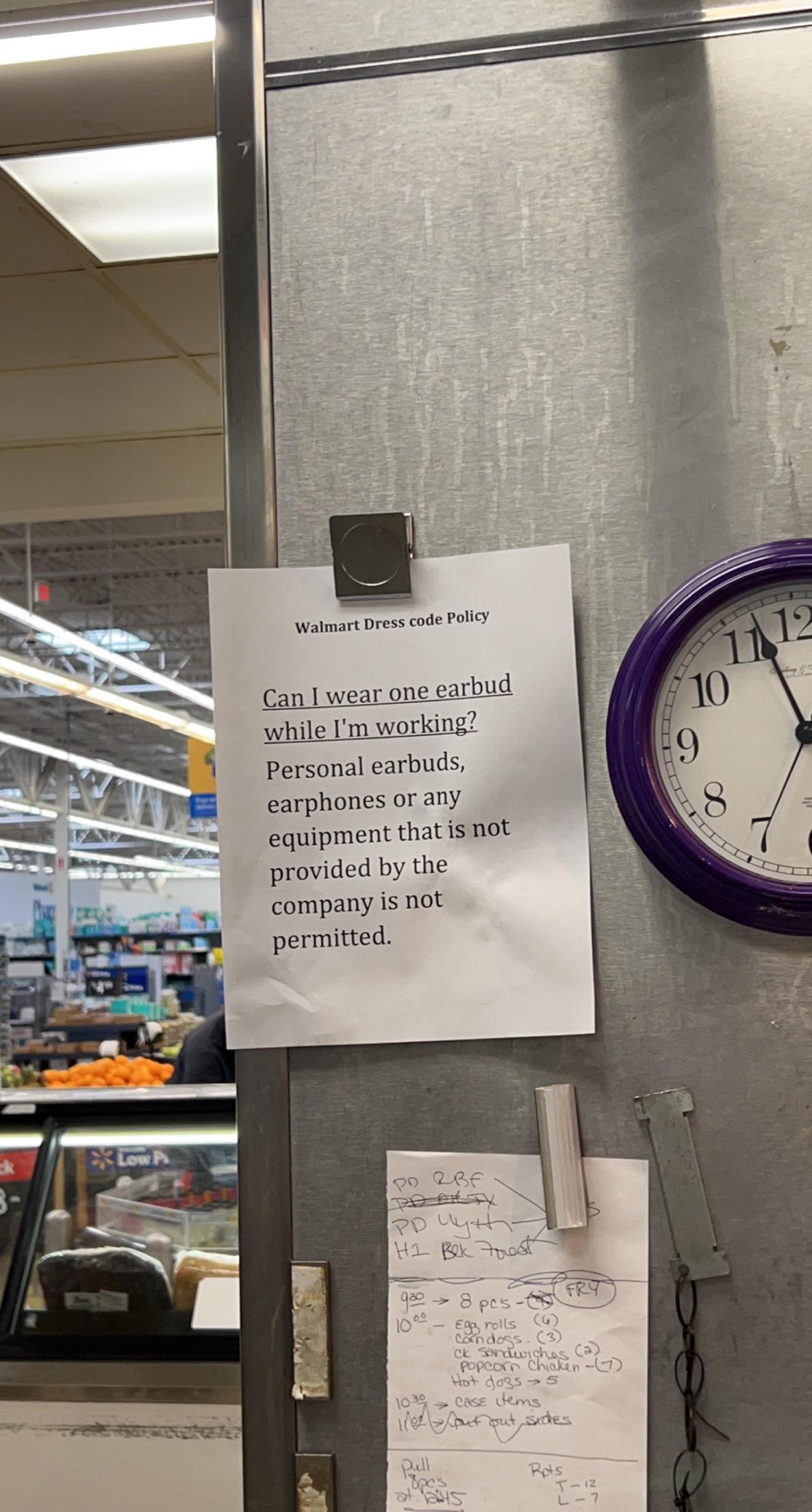 team lead put this sign up but i’ve been wearing my airpod around her