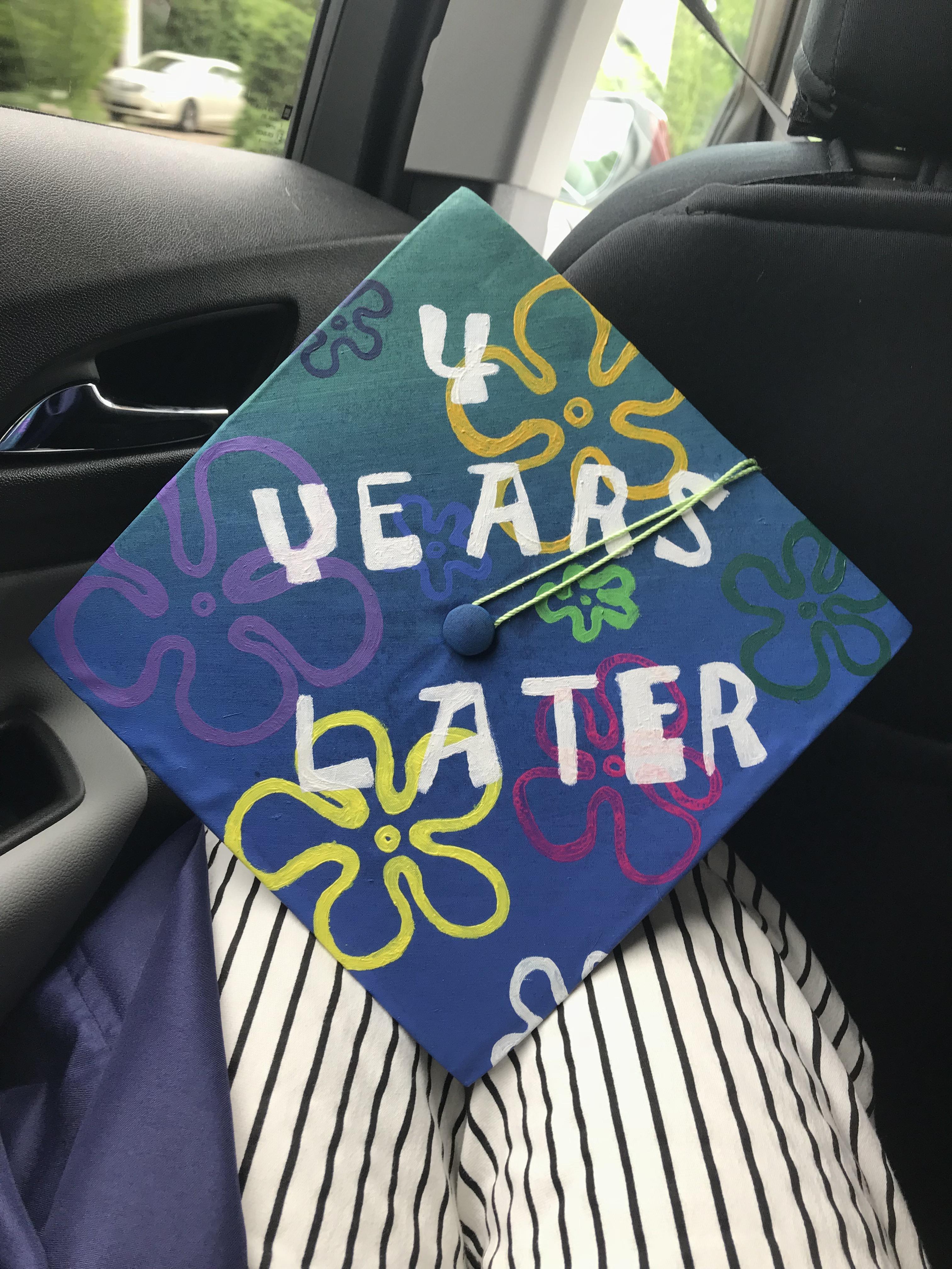Spongebob Titlecard Graduation Cap for my High School Graduation pics