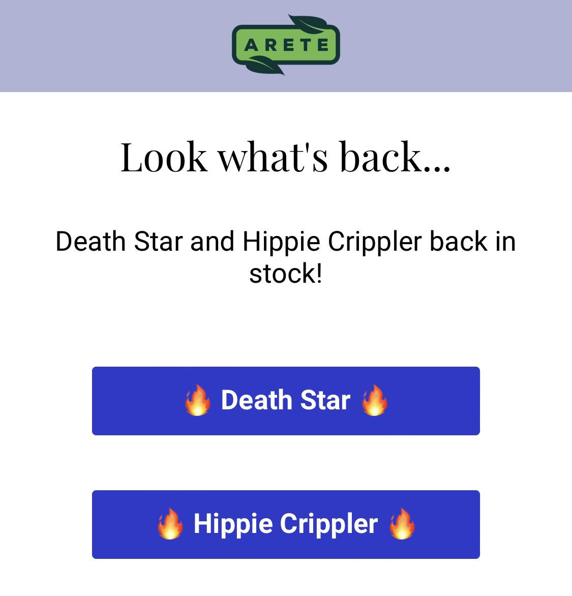Death Star and Hippie Crippler restock r/CultoftheFranklin
