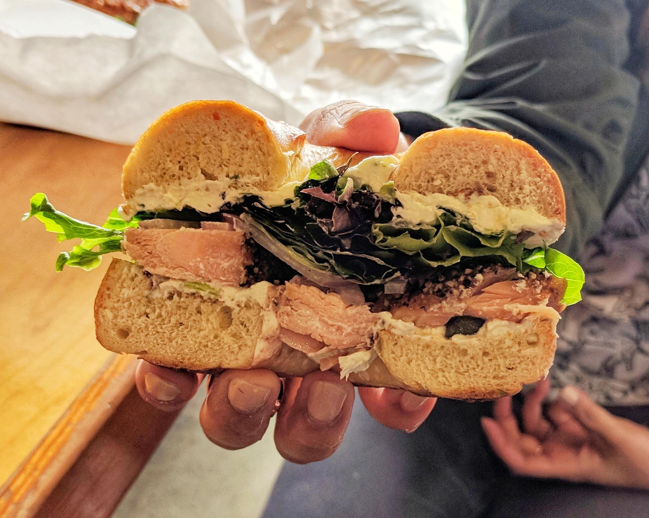 Great Summer Caper smoked salmon, red onion, scallion cream cheese