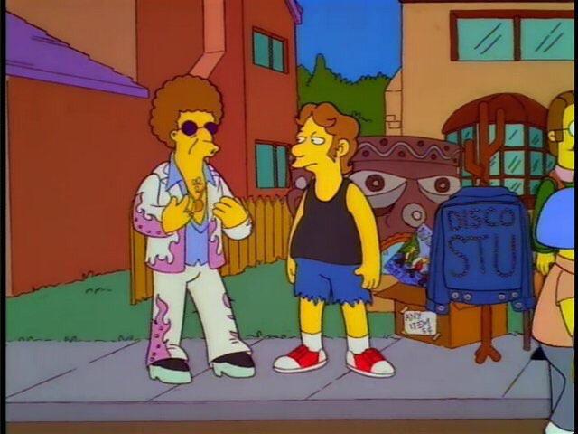 "Stu, you should buy that." "Hey, Disco Stu doesn't advertise