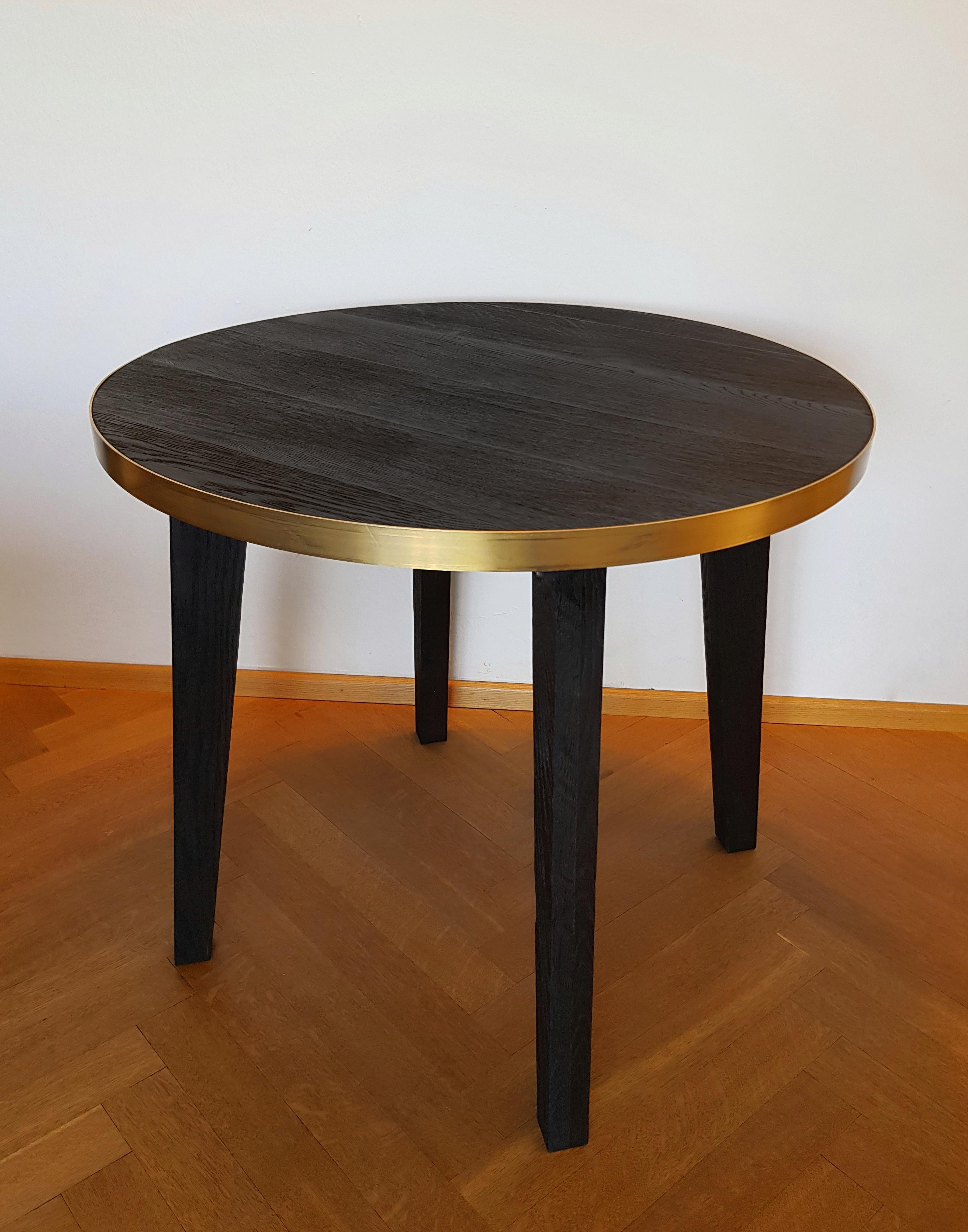 Blackened oak and brass side table r/woodworking