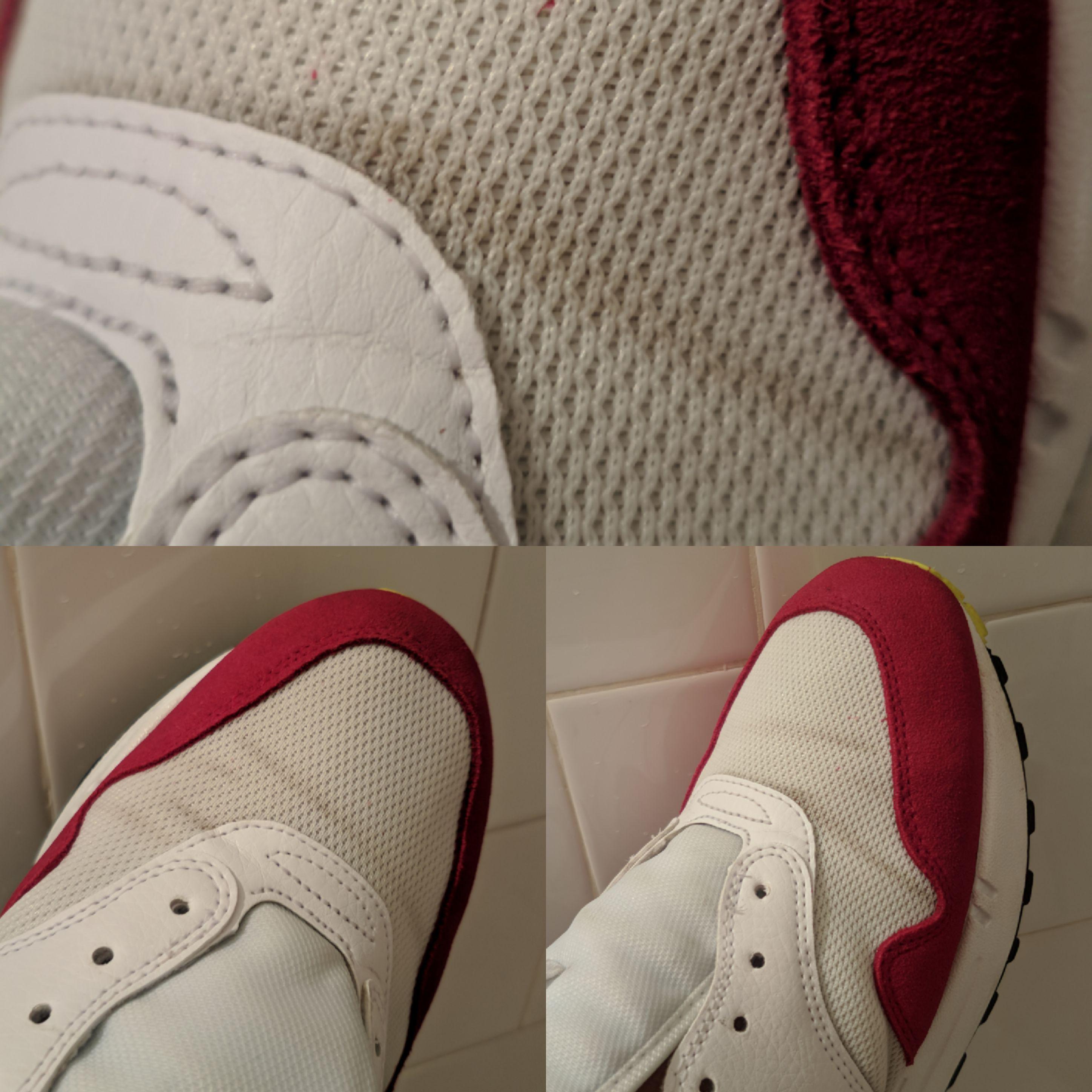 Yellow lines on mesh (Air Max 1) Tried washing, doesn't work. This is