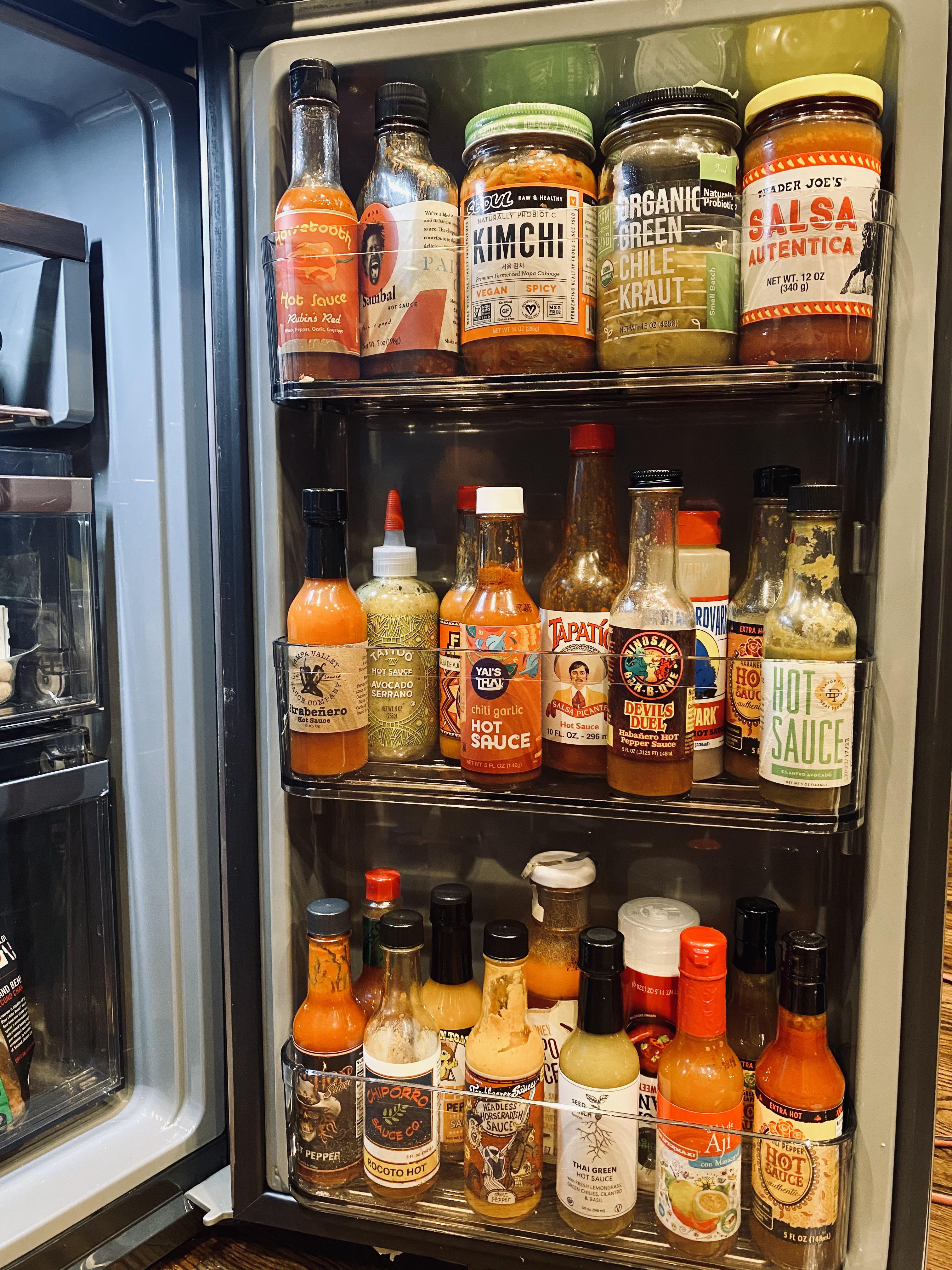 Our new GE Cafe fridge has four doors; somehow my family let me