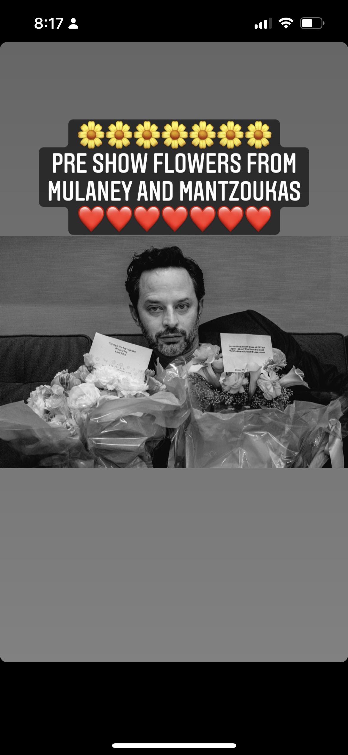 mulaney sent nick kroll flowers for his show at carnegie hall! r