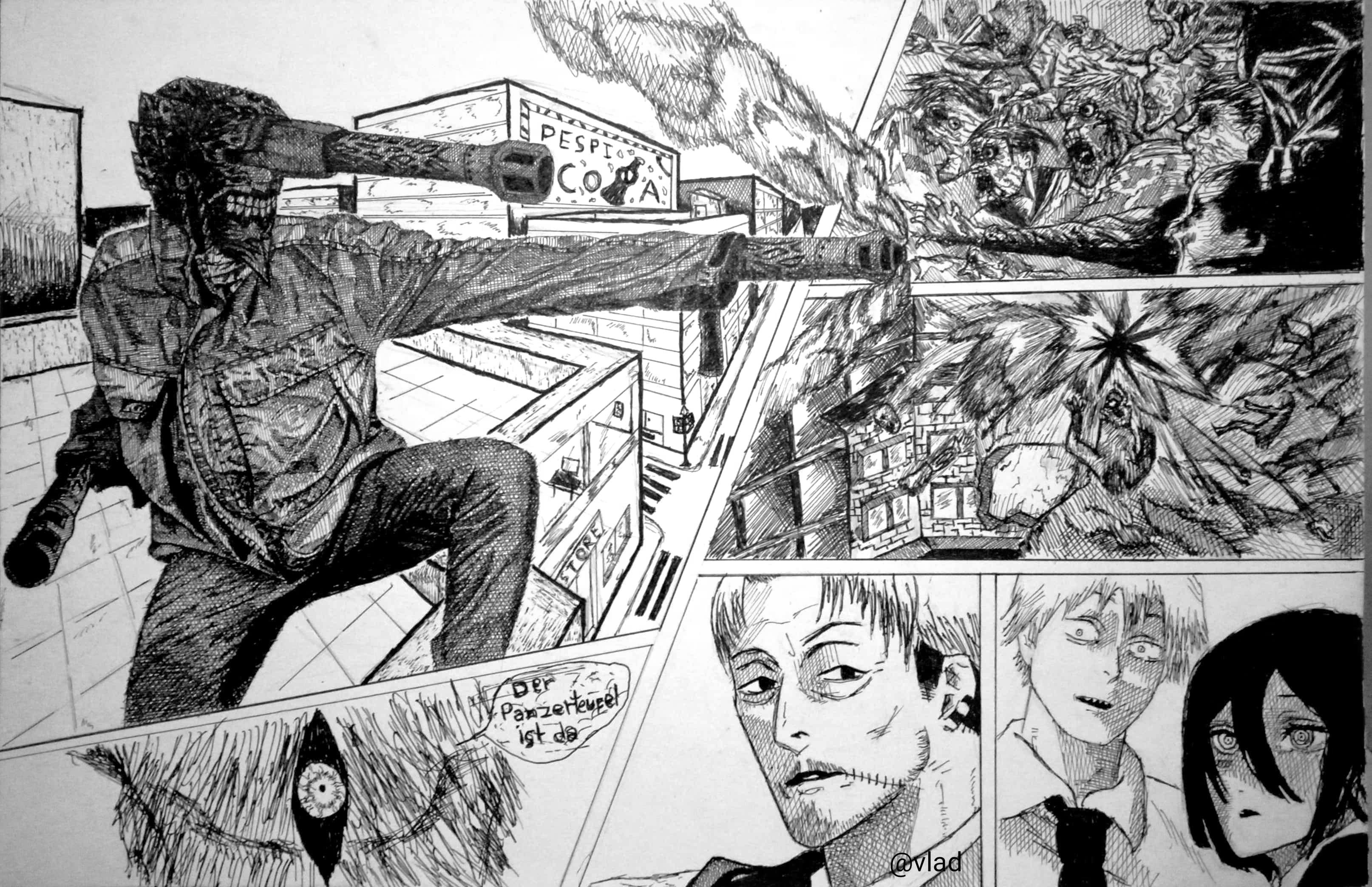 [ART] I drew an OC Tank Devil because i like the design of the weapon