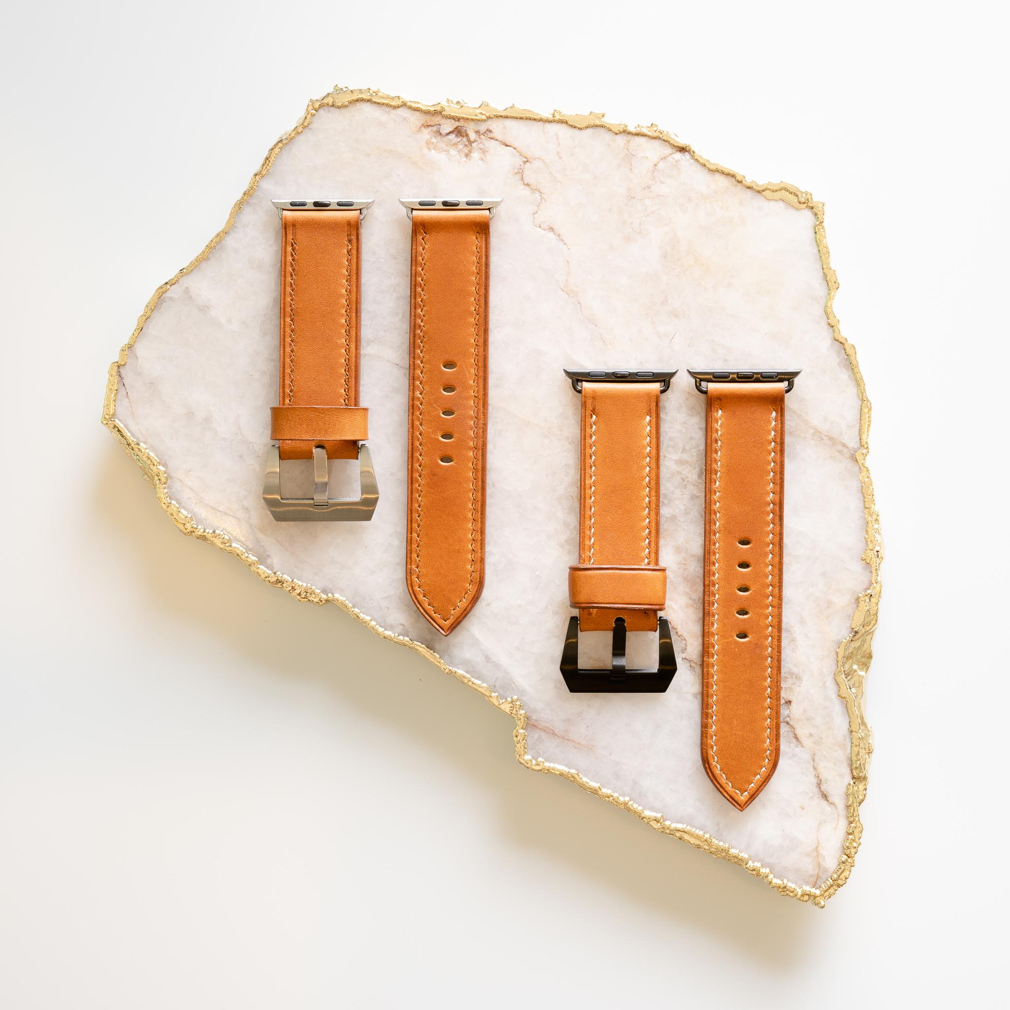 Two Horween Dublin Apple Watch Straps r/Leathercraft