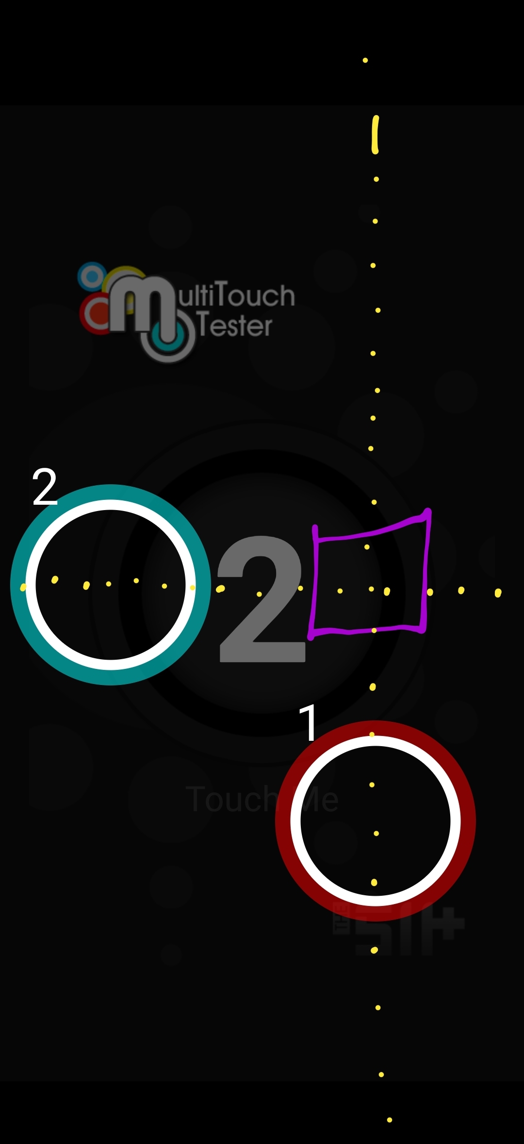 The definitive touchscreen test (MultiTouch Tester) lh thumb in red