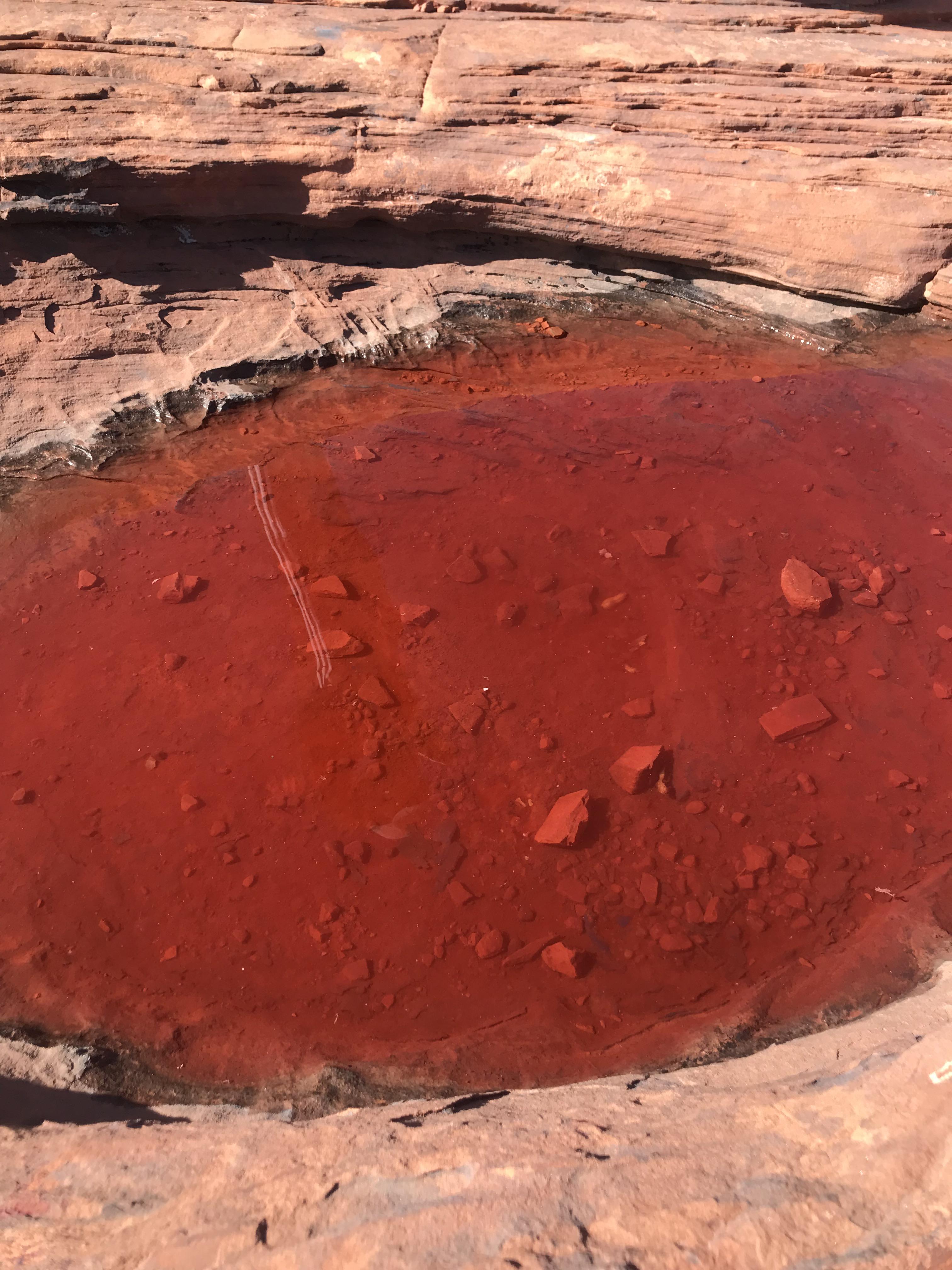 The dust made the water turn bright red r/mildlyinteresting