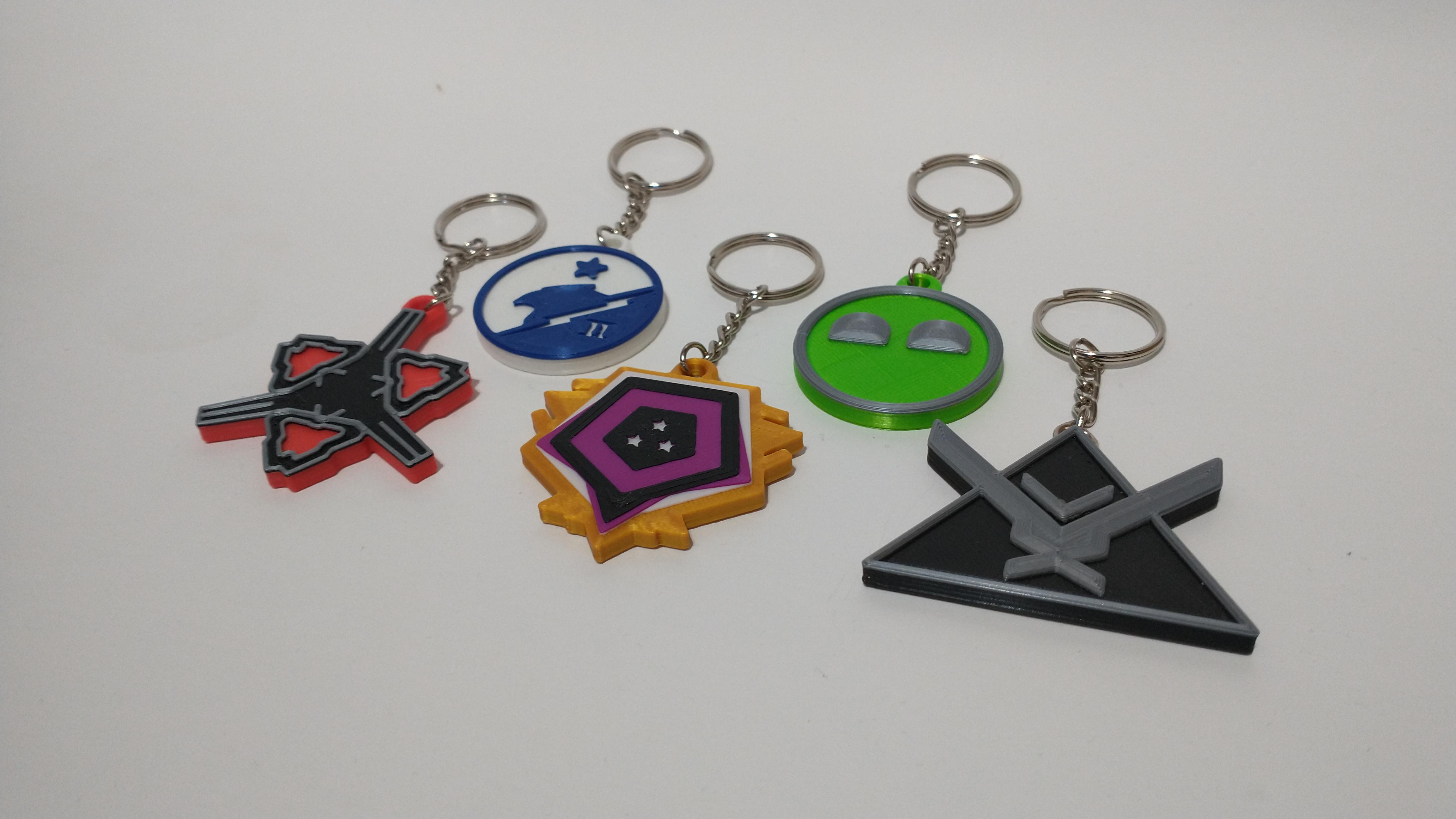 I made some 3D printed keychains r/halo