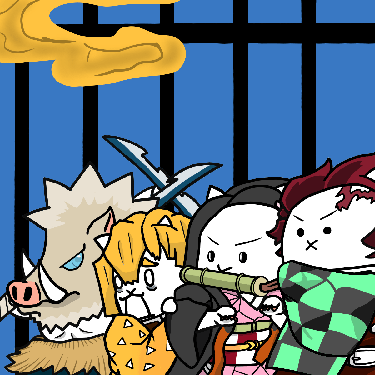 [FanArt] Demon Slayer Cats battlecats