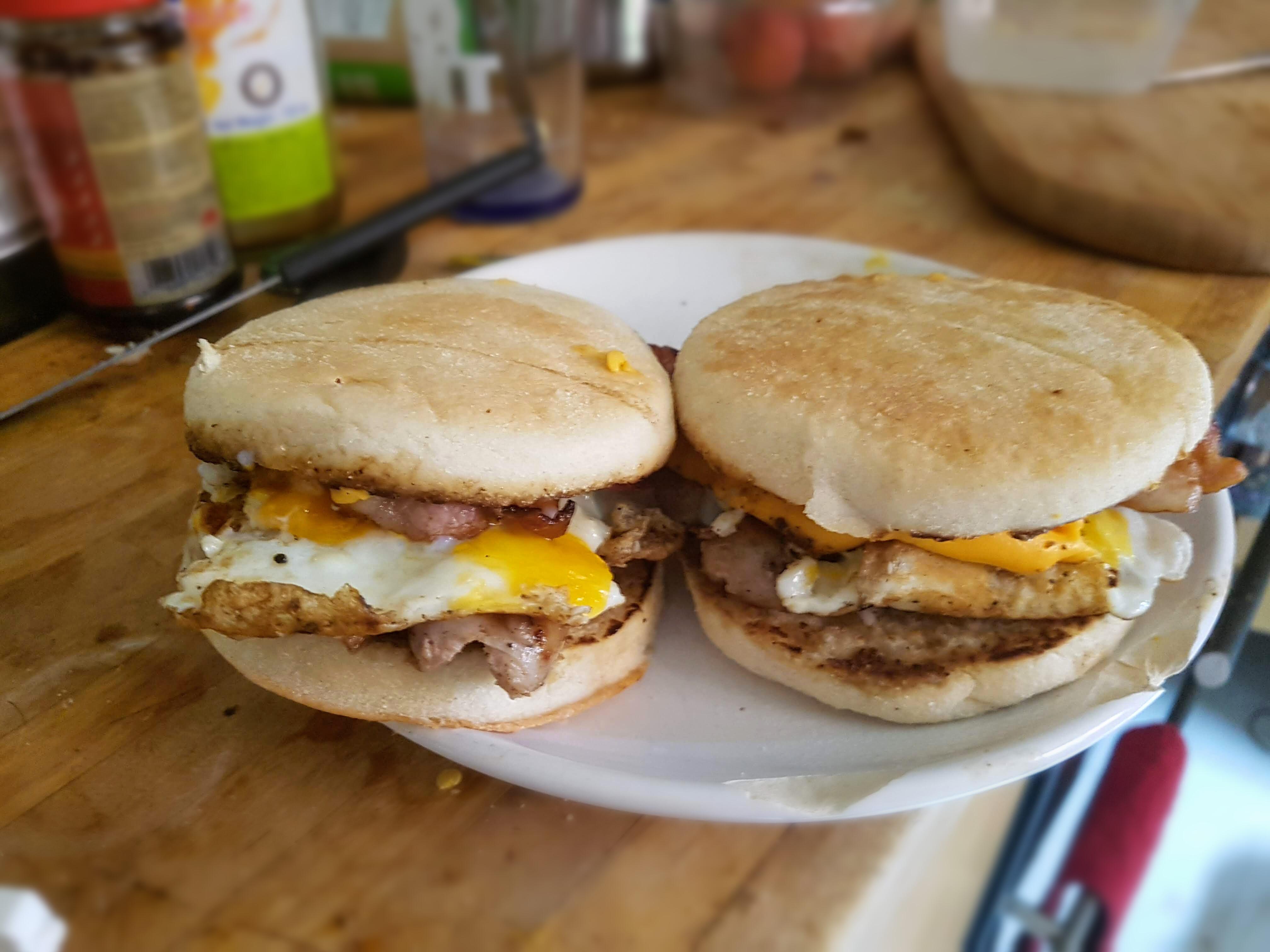 [Homemade] Knockoff Sausage and Egg McMuffins r/food