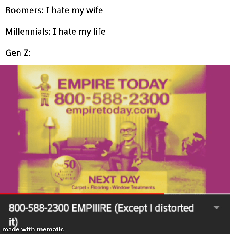 1 800 588 2300 Empire, Today! r/dankmemes