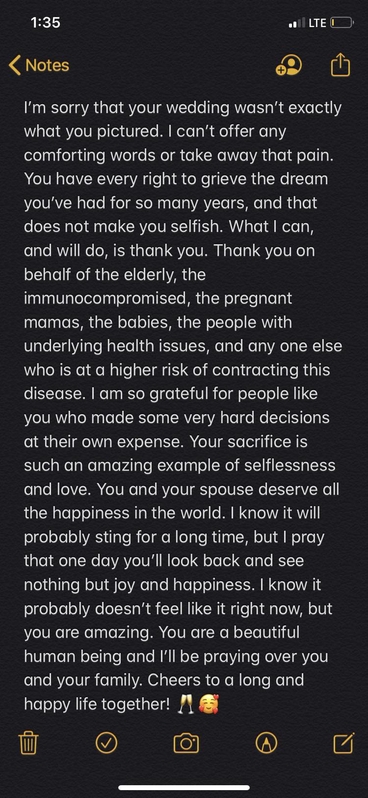 An open letter to those who have cancelled, rescheduled