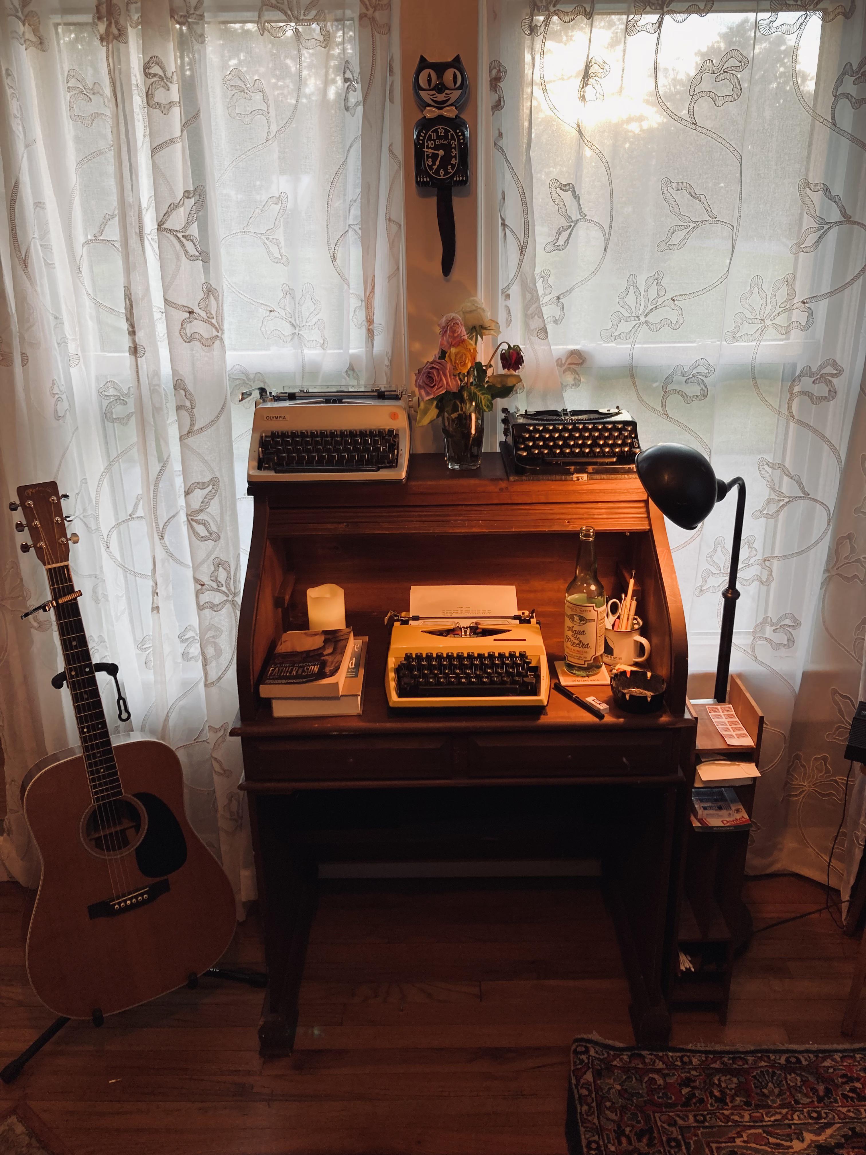 My desk away from my work desk. For letter and creative writing. r