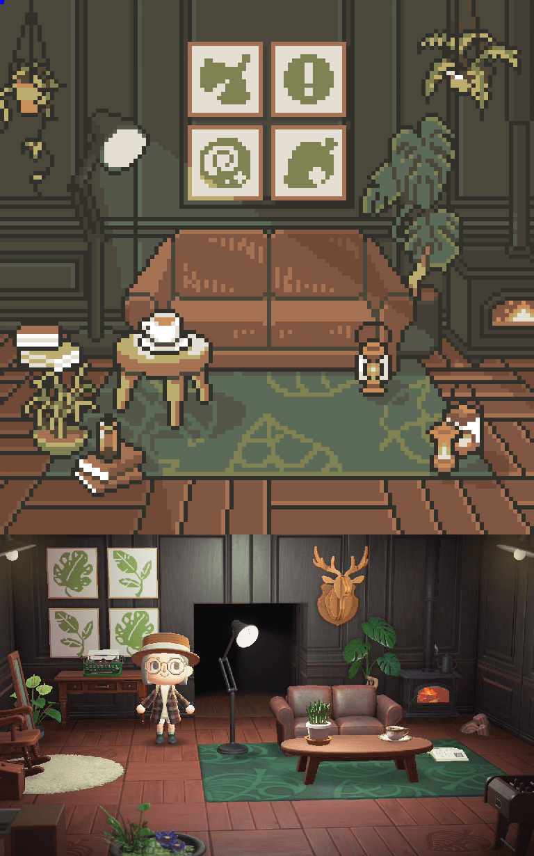 Made a custom tamagotchi Wallpaper to Match my ACNH Home r/AnimalCrossing