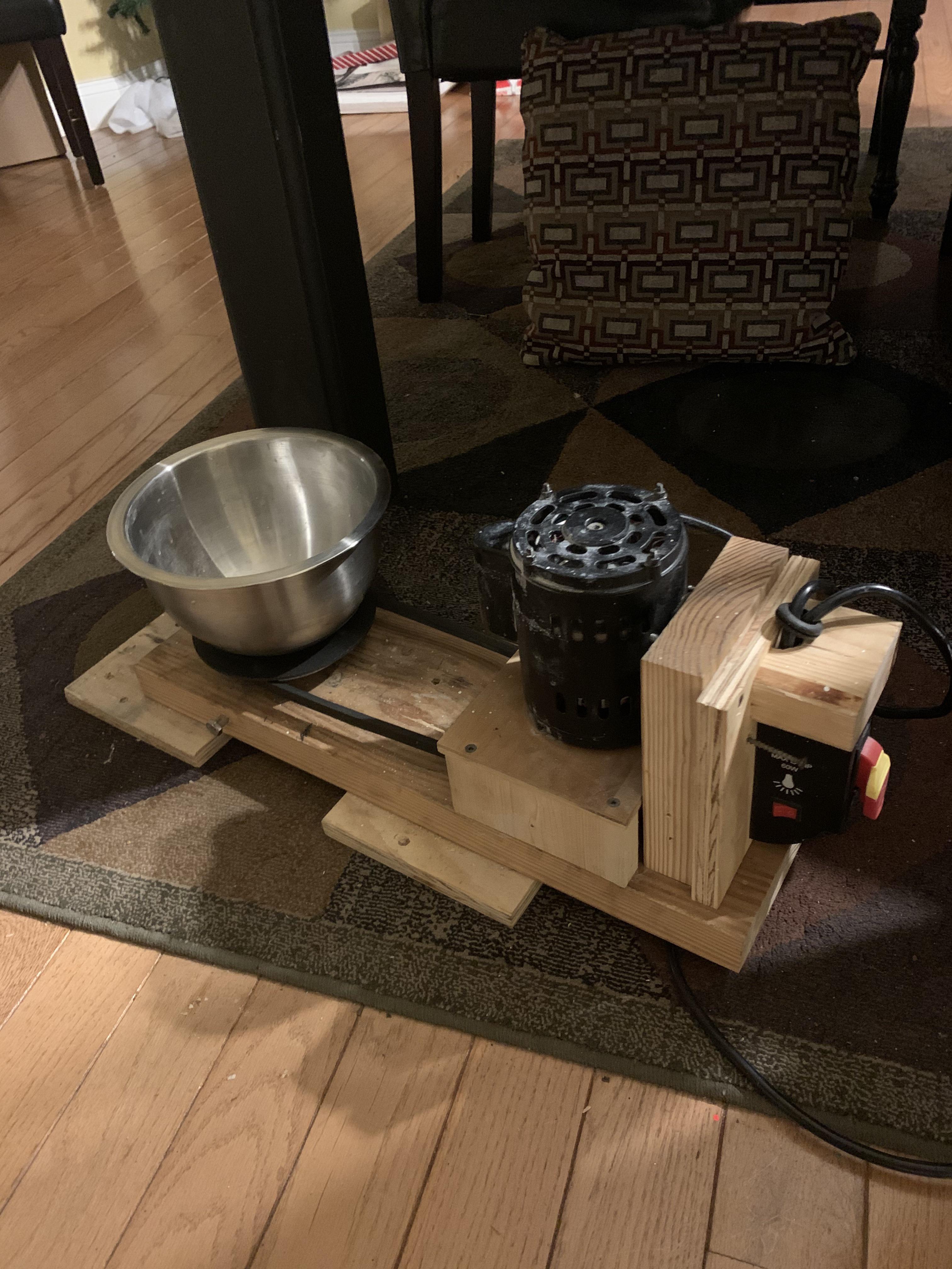 Homemade 1/2 HP Bowling ball spinner, “Not only will this kill you, it