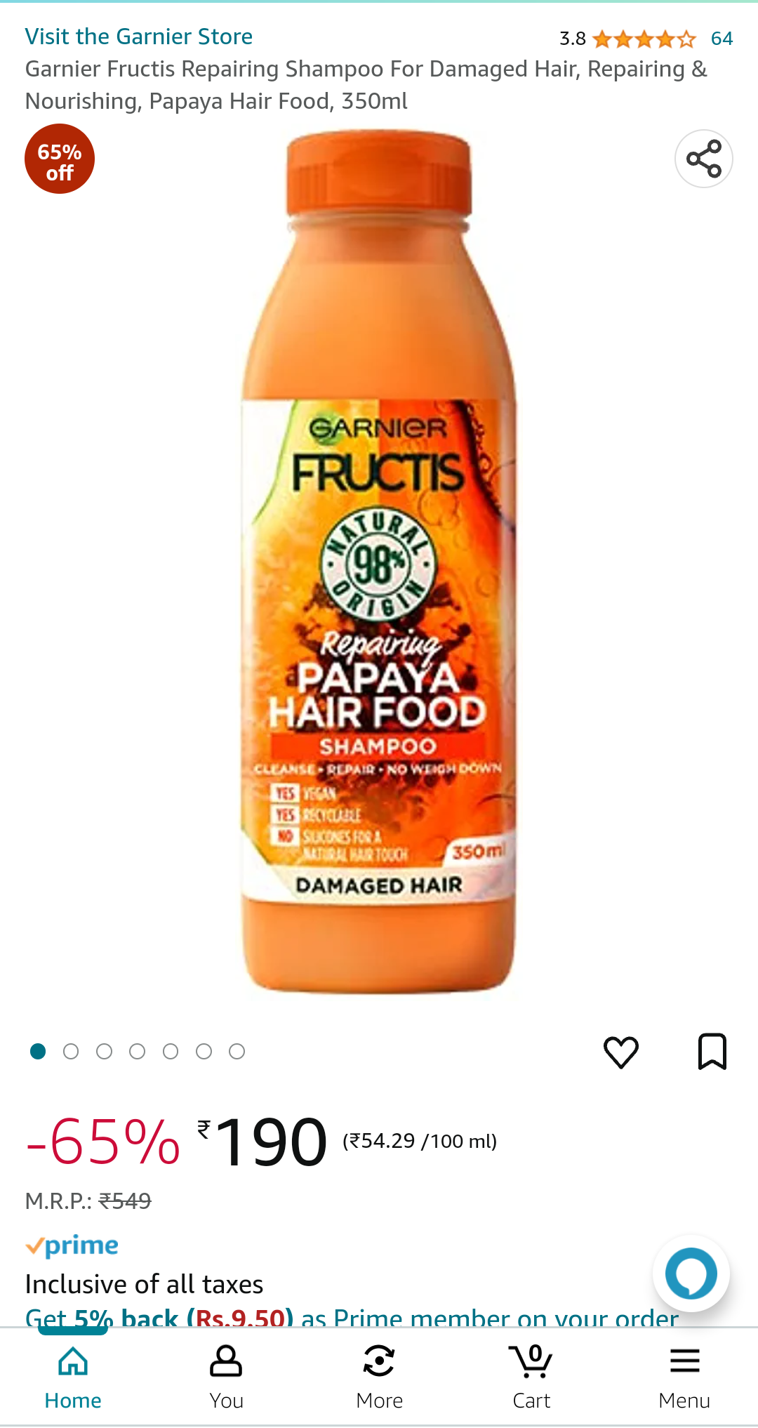Garnier papaya shampoo at 190 rs on amazon. r/IndianBeautyDeals