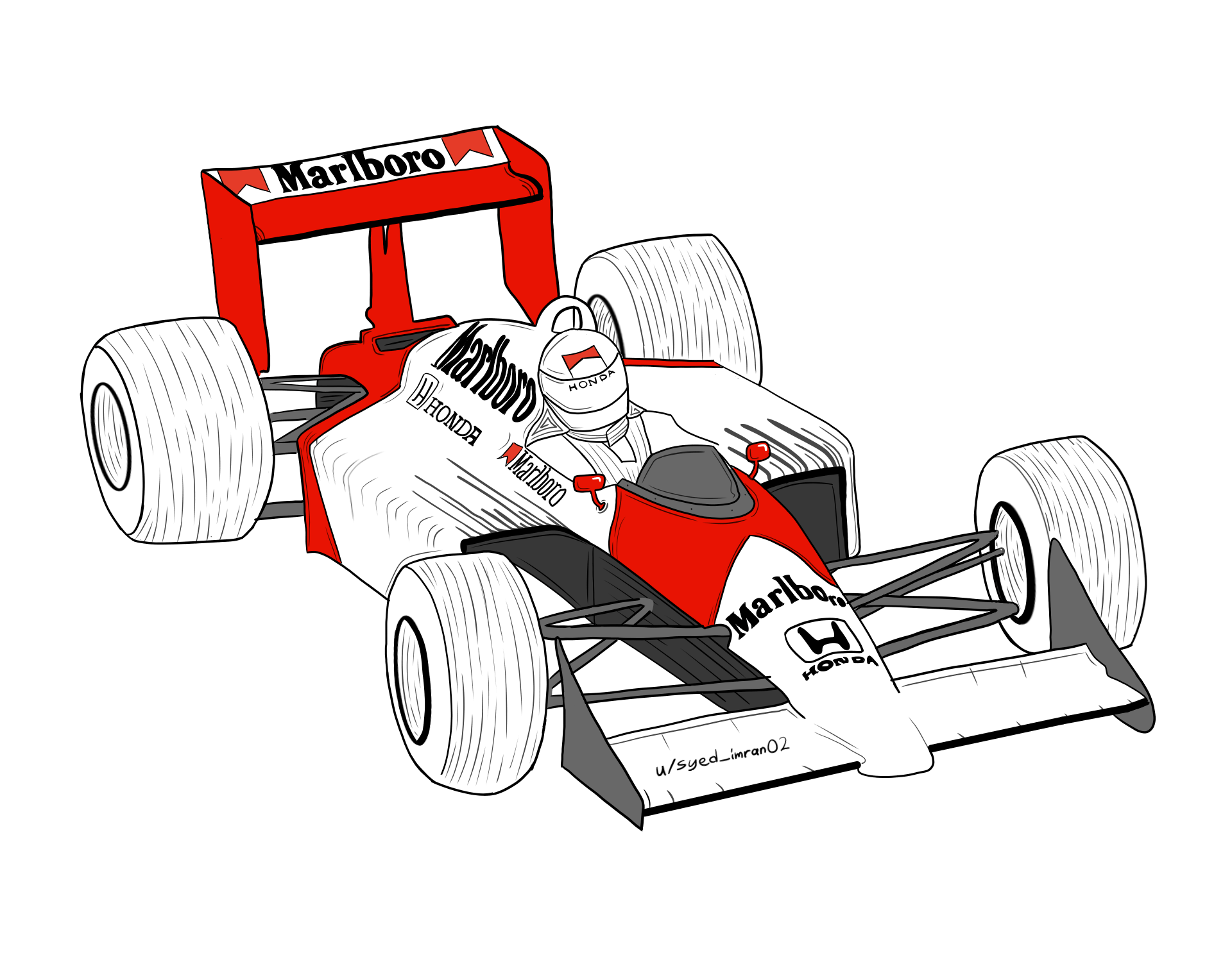 I don't know a lot about F1 but my friend suggested I post my drawing
