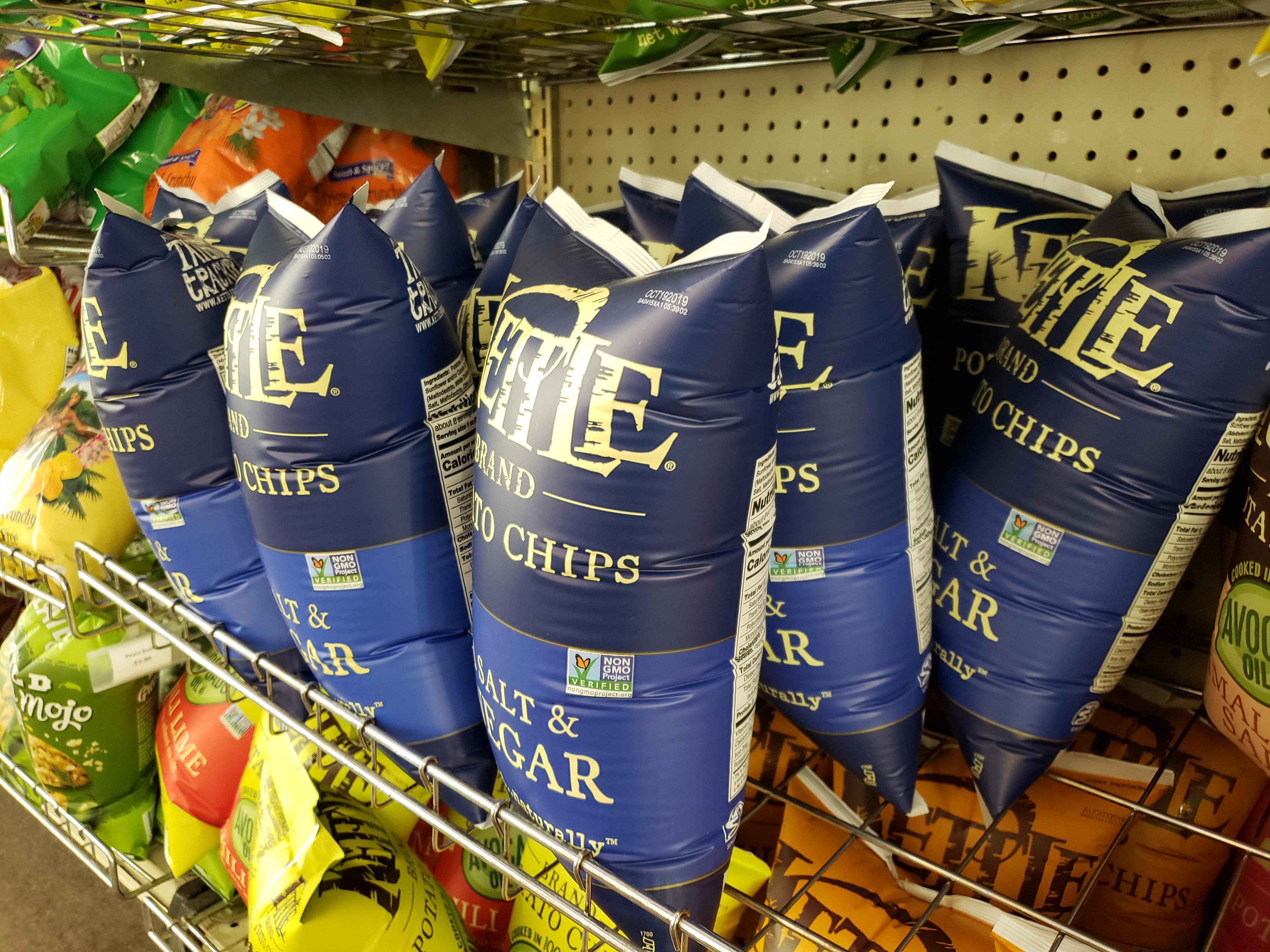 What potato chip bags look like at a store located at 7380 feet (2250