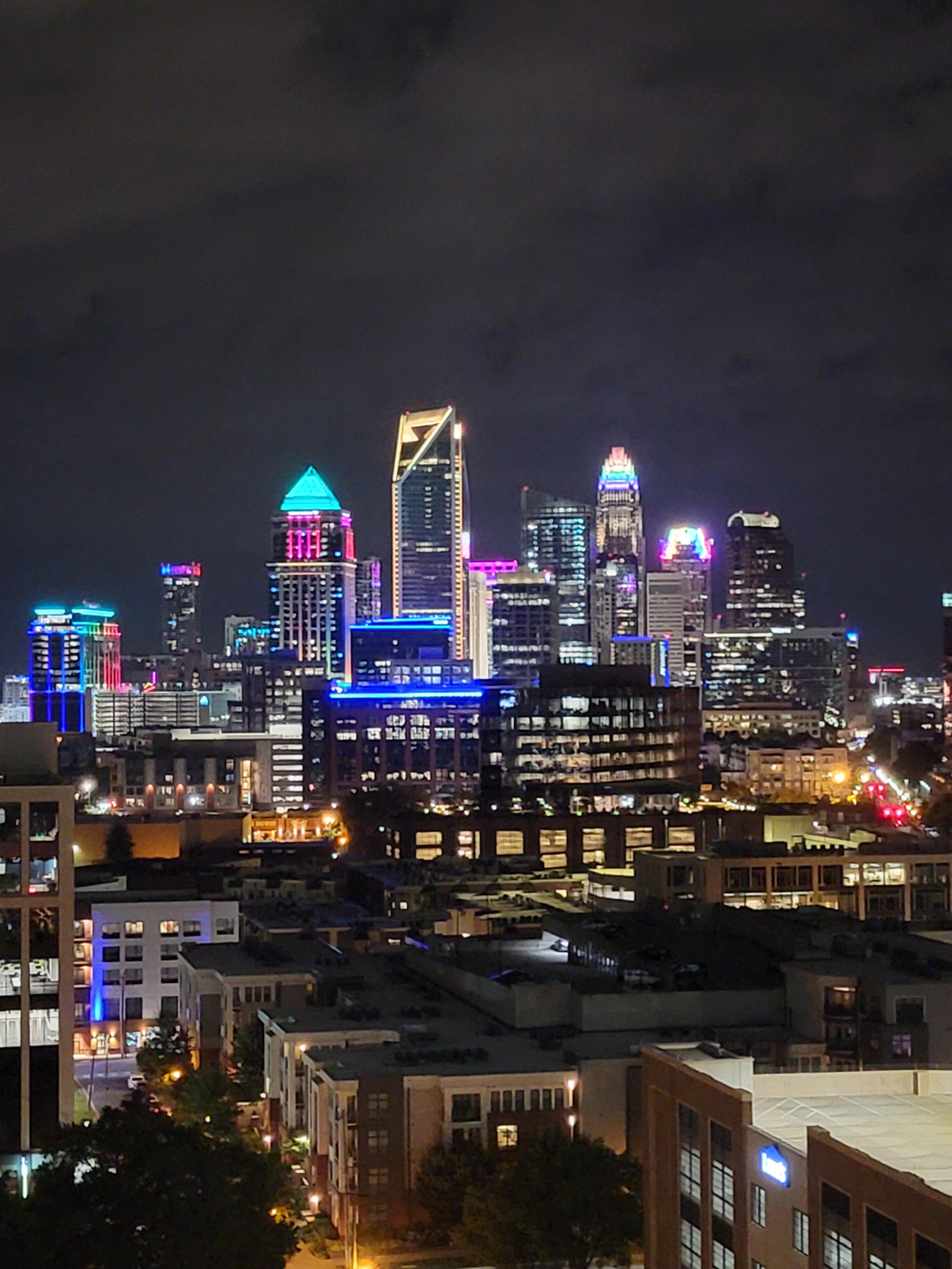 Charlotte Skyline from South End tonight. r/Charlotte