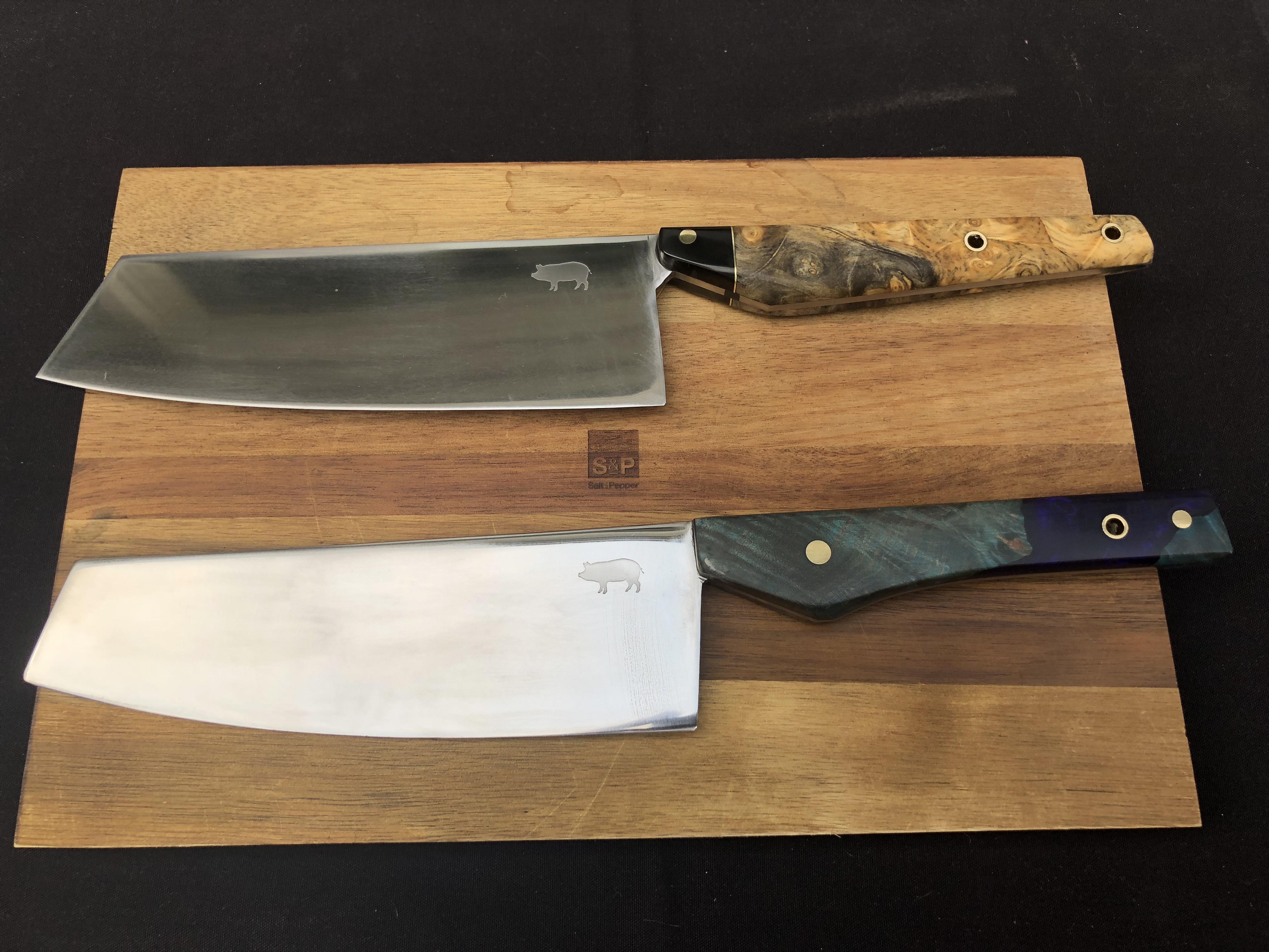 Vegetable knives. 52100, hrc 61, 7.5 inch blades, 13 inches overall