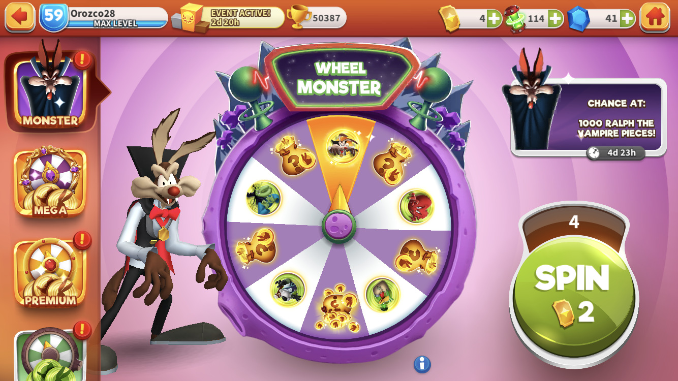 Why haven’t I got 2x bonus wheel? r/LooneyTunesWoM