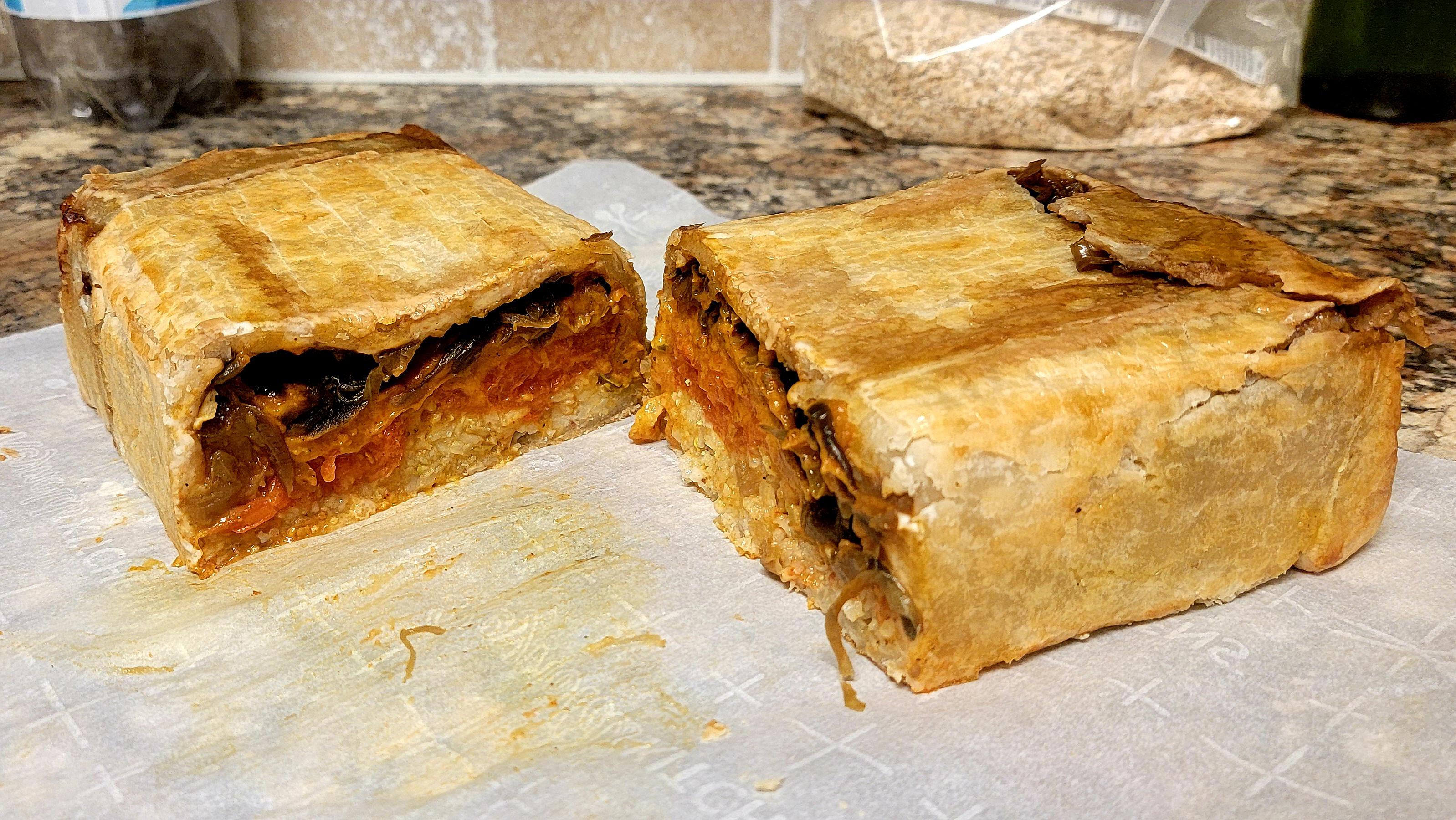 [Homemade] Vegetable Terrine Pie. Stirfried Cabbage Onion Garlic