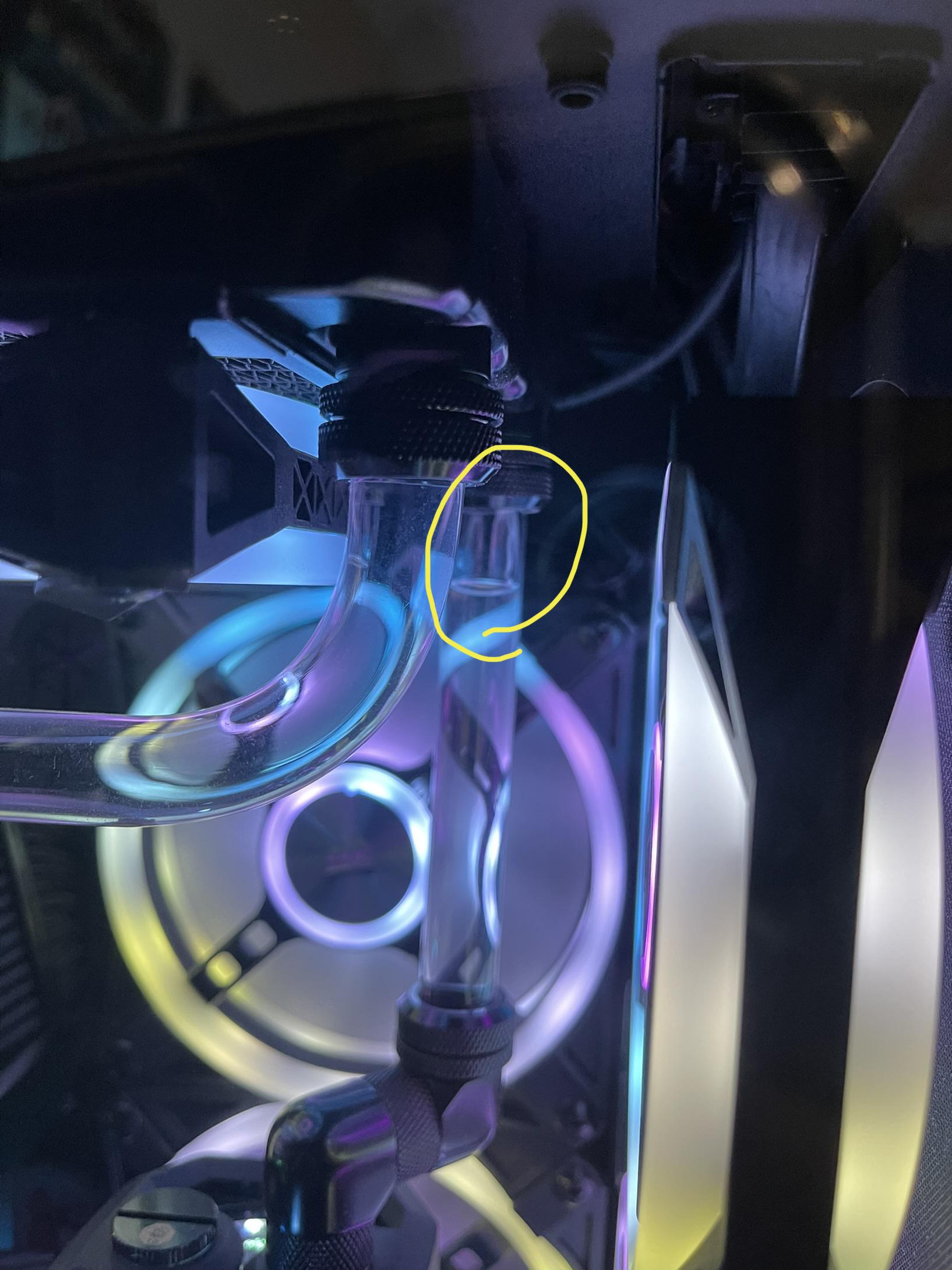 Why is there a bubble forming here? Tube leads coolant back to