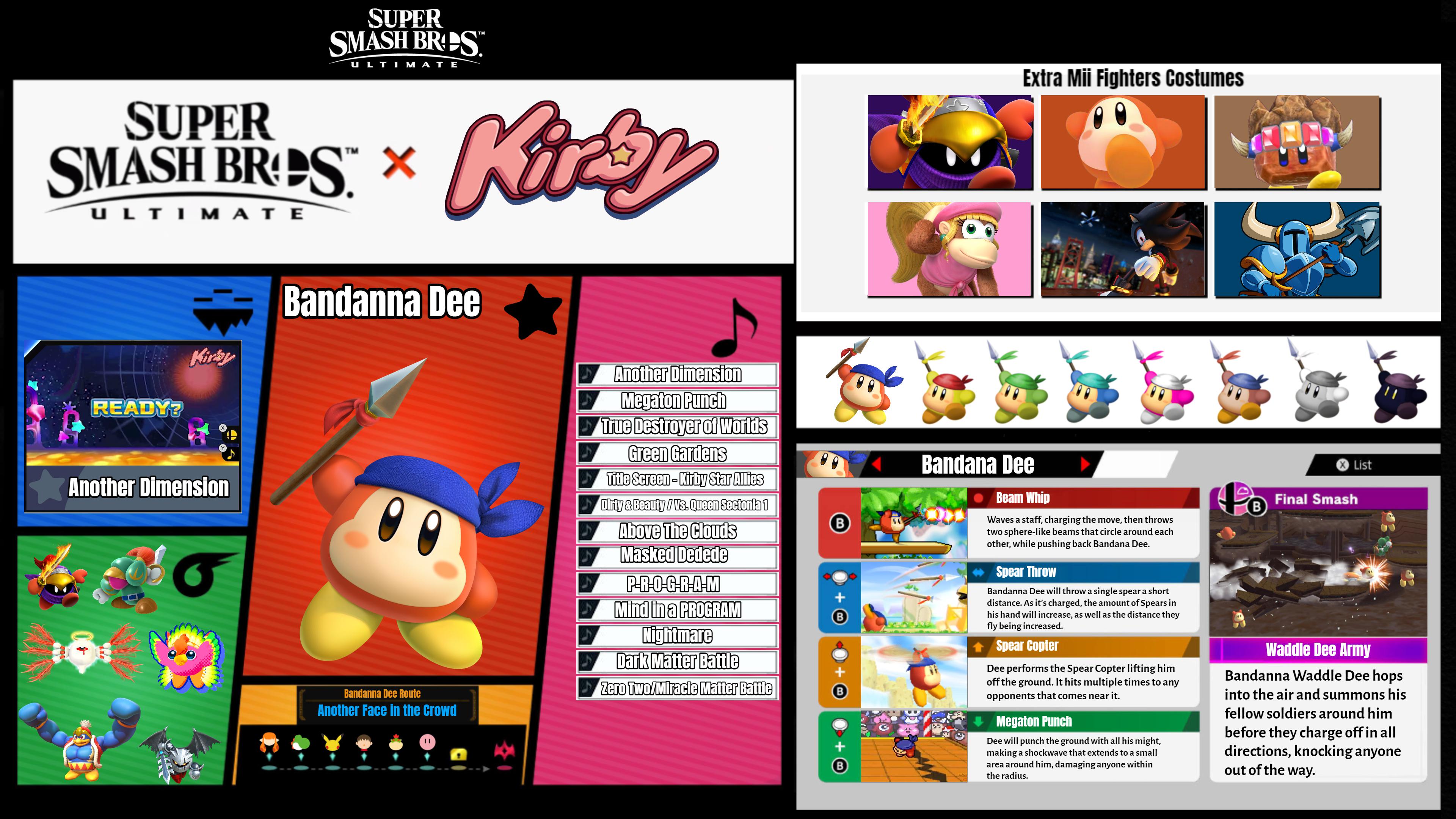 Super Smash Bros X Kirby (Bandana Dee) r/SmashBrosUltimate