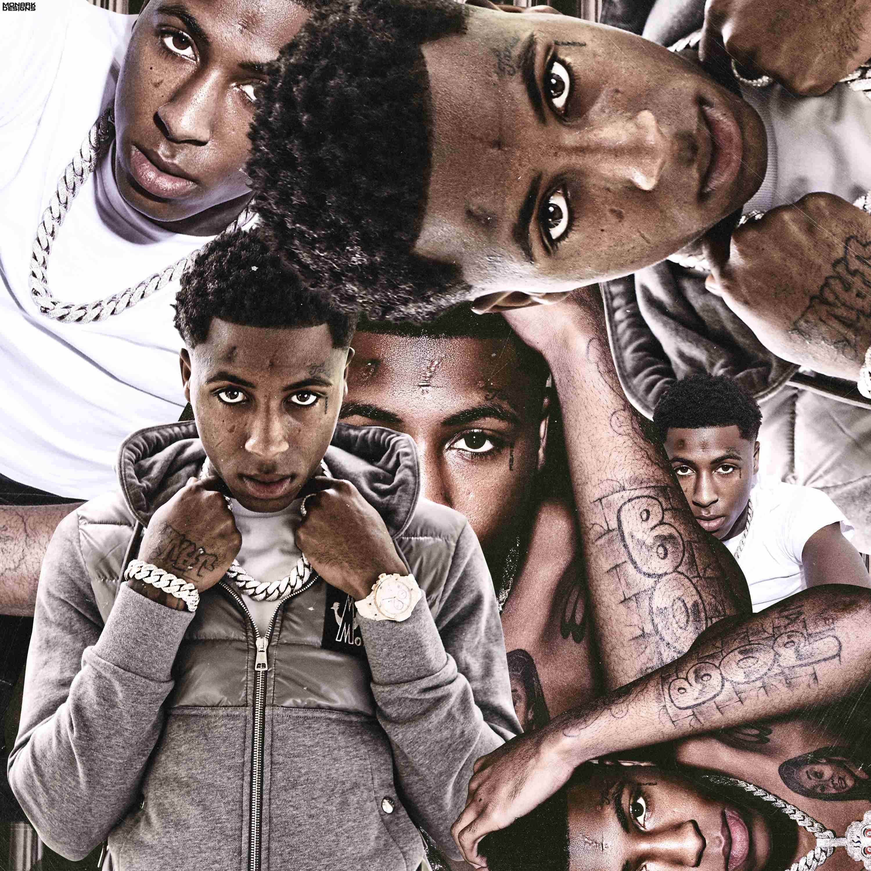 Nba Youngboy Picture Collage Purple Aesthetic Wallpaper Rapper Nba