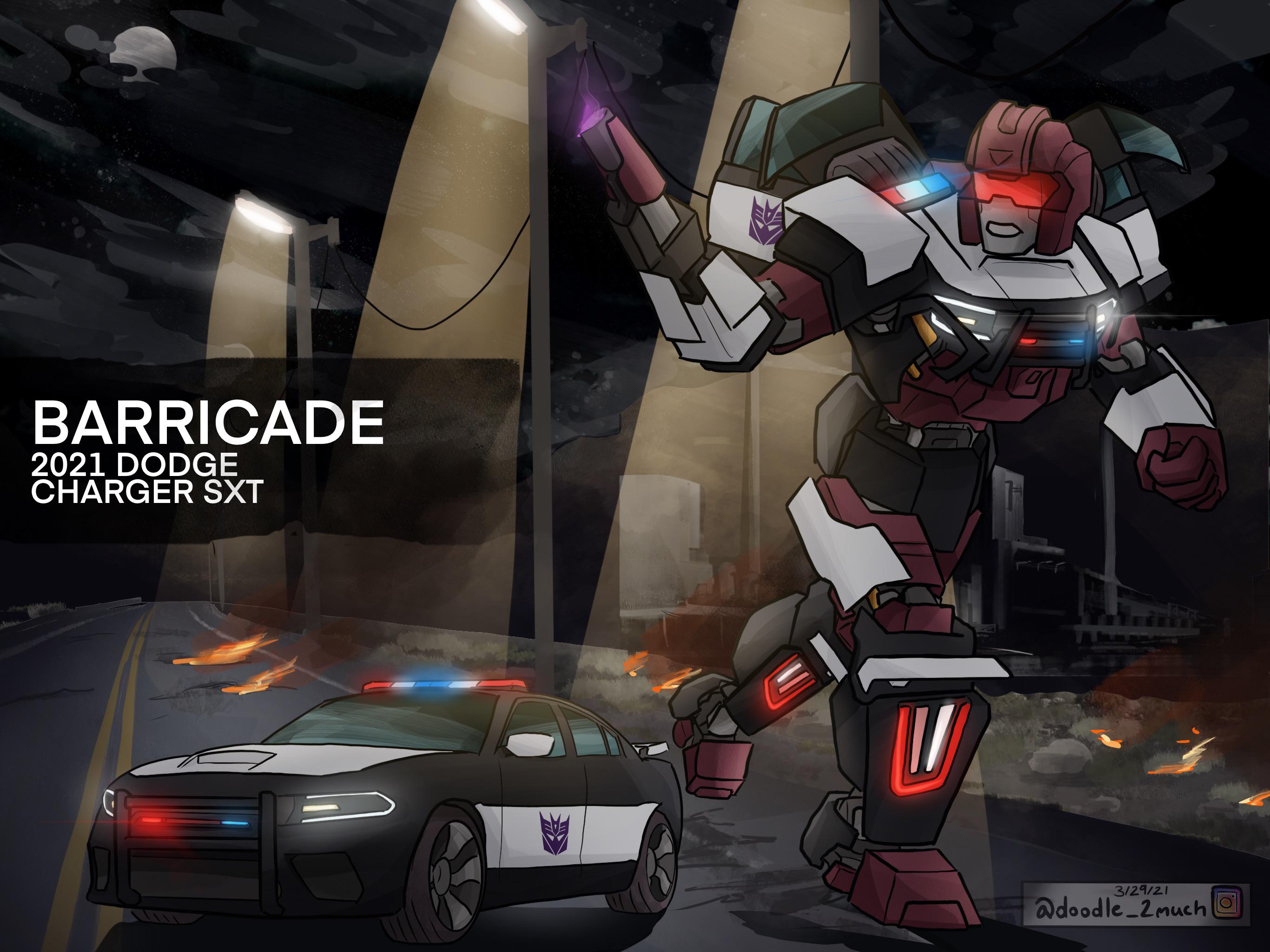 An older drawing I did of Barricade! : r/TransformersArt
