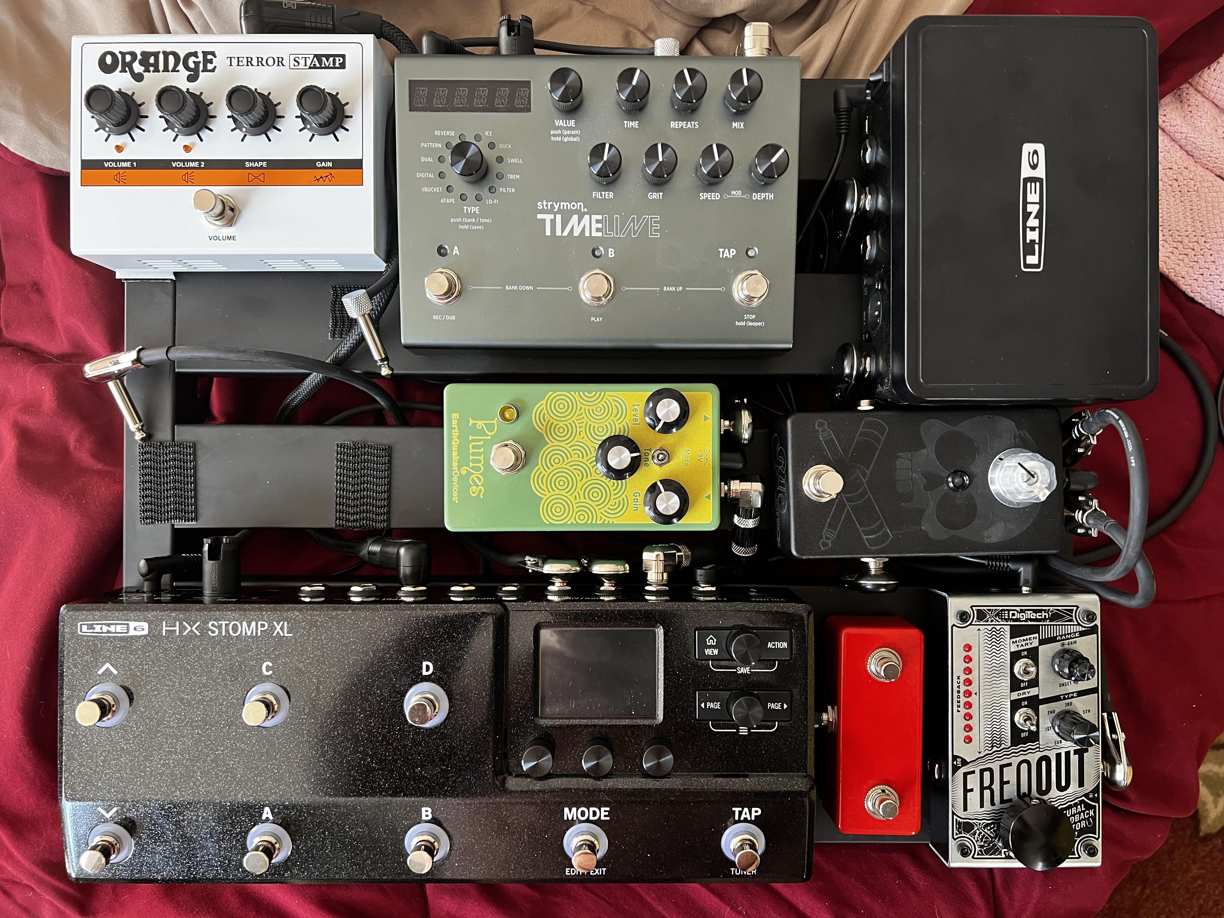 Picking up a used blue sky later today but my first pedalboard in