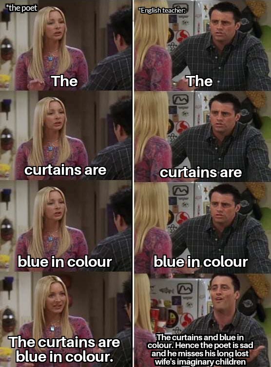 Blue sky is freedom while blue curtains resemble depression. Wow. r/memes