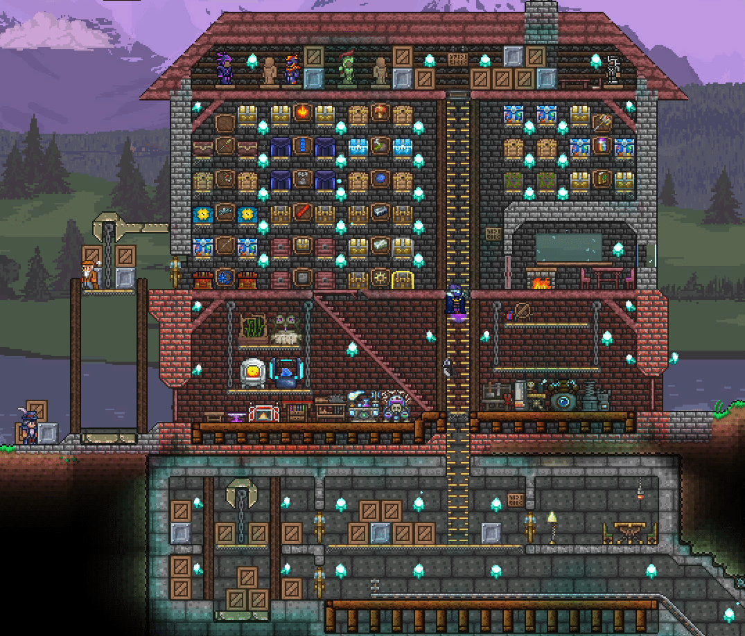 My Slightly Revamped Warehouse With New Rail Station! r/Terraria