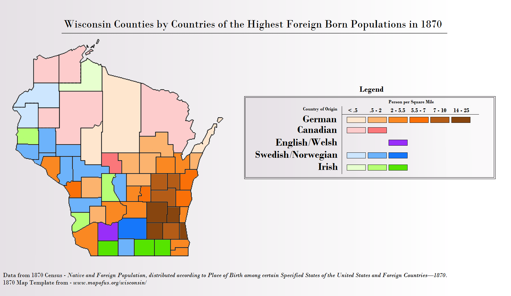 My little project Wisconsin Counties by Foreign Born Populations in
