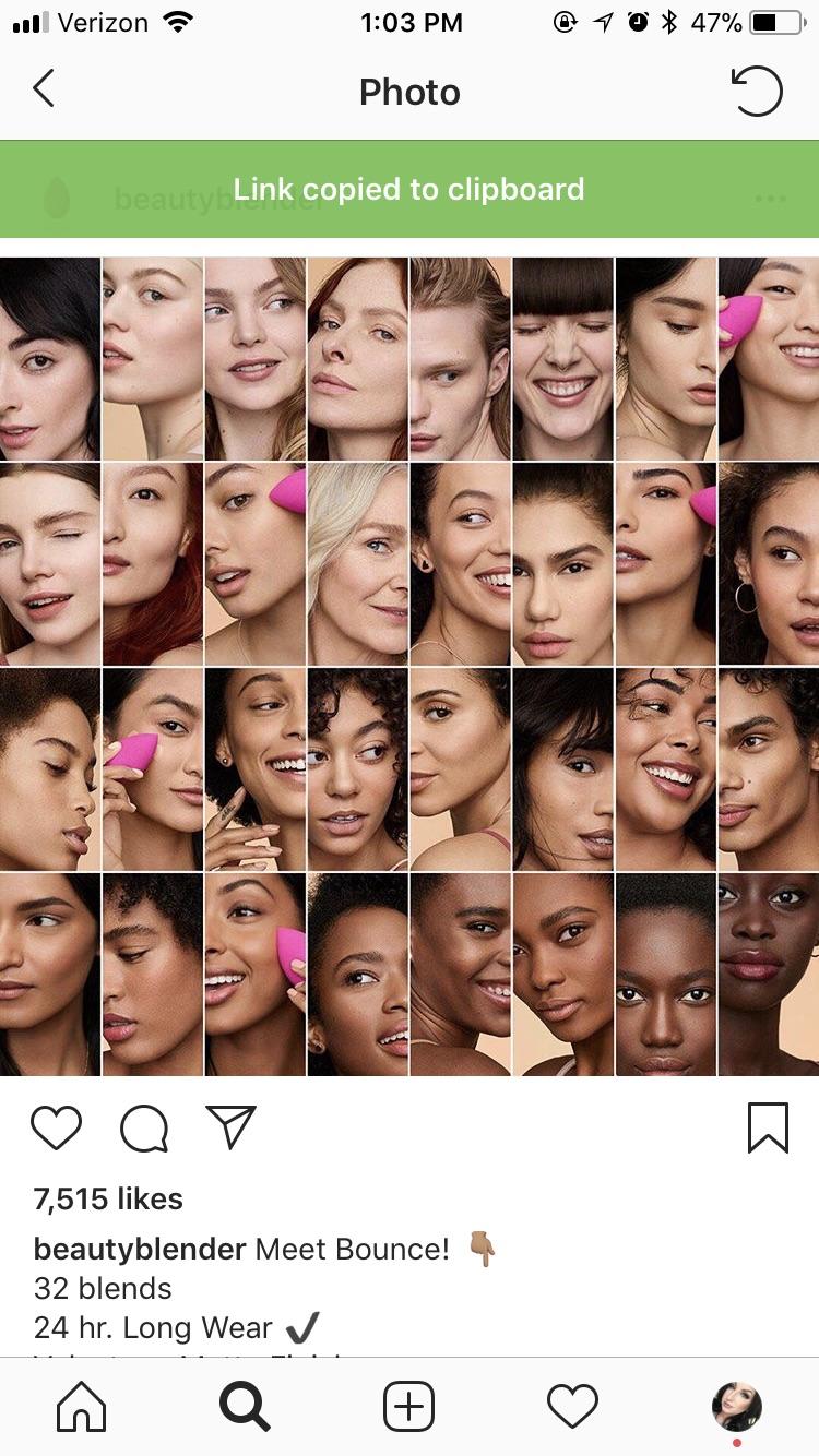 Beauty blender responds to an Instagram comment saying trendmood’s post