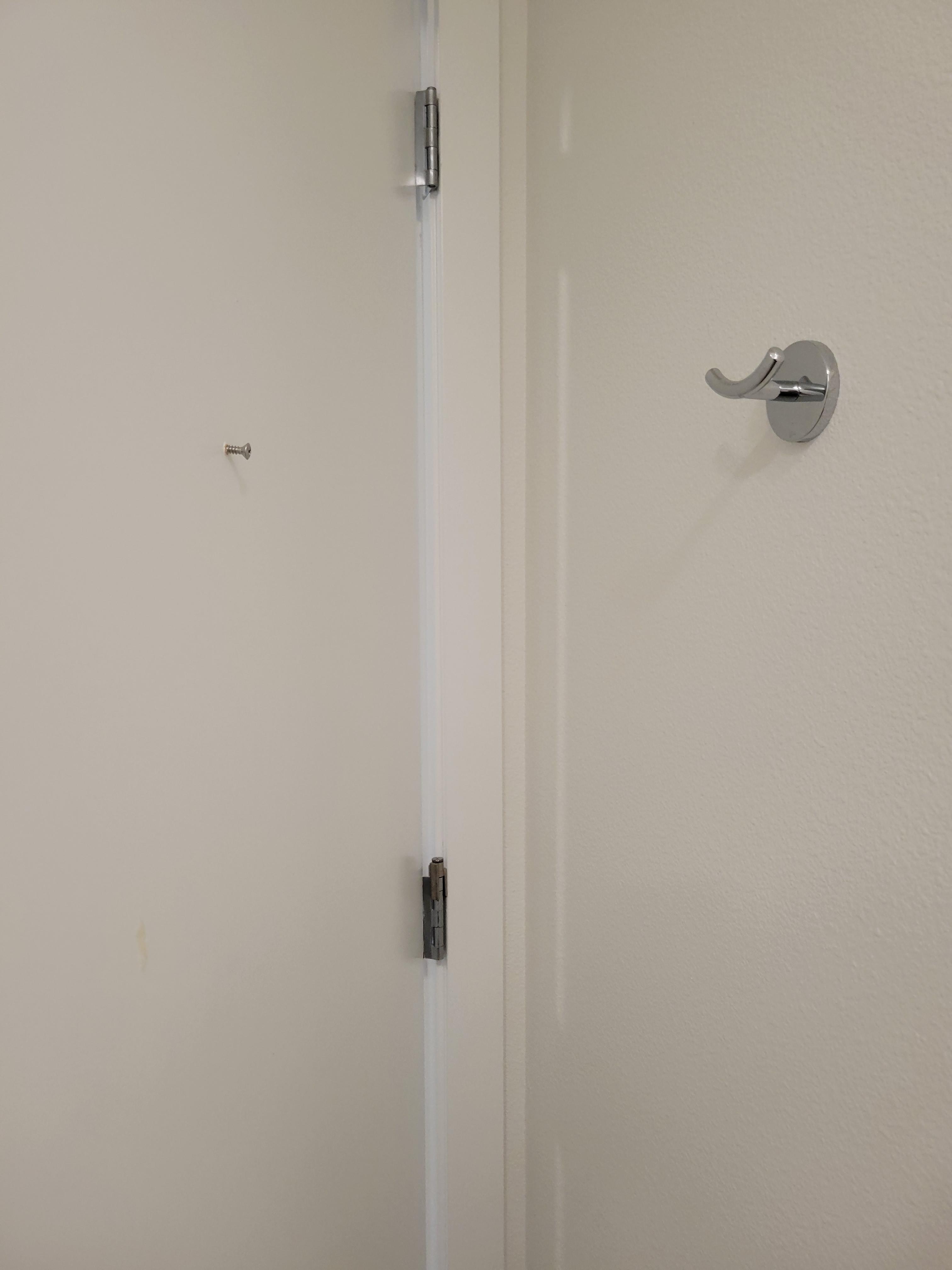 When they have a robe hook and still put a screw in the door... r