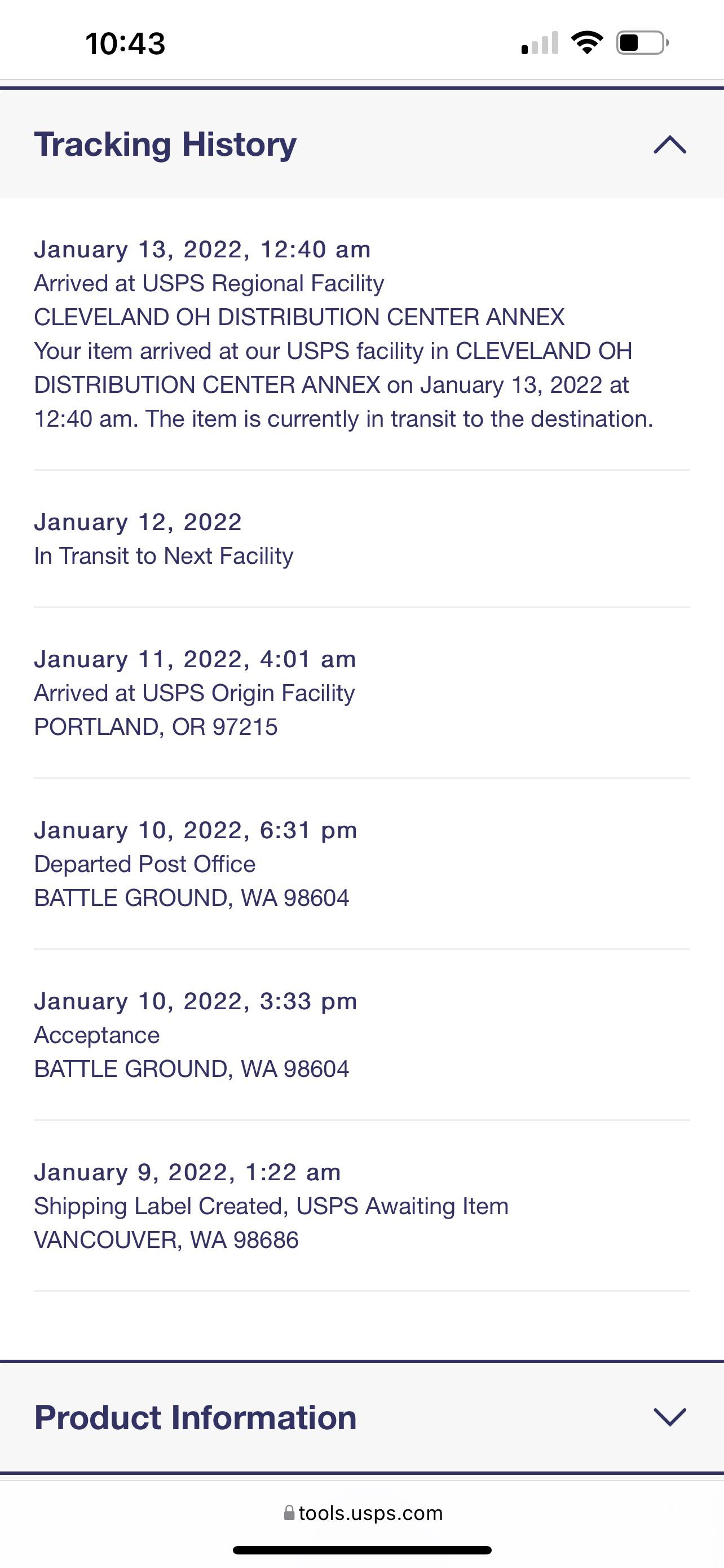 Why is this happening and how long will it take to correct? USPS sent