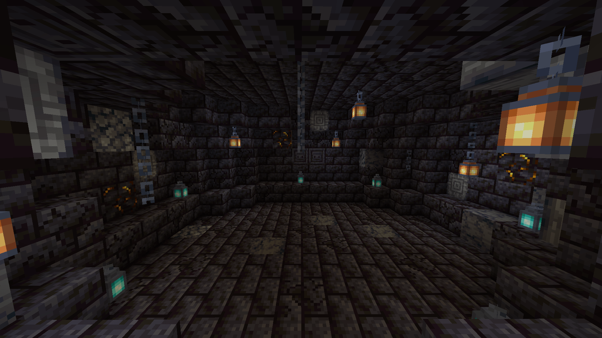 Blackstone rooms w/ new soul lanterns! Any feedback r/Minecraft