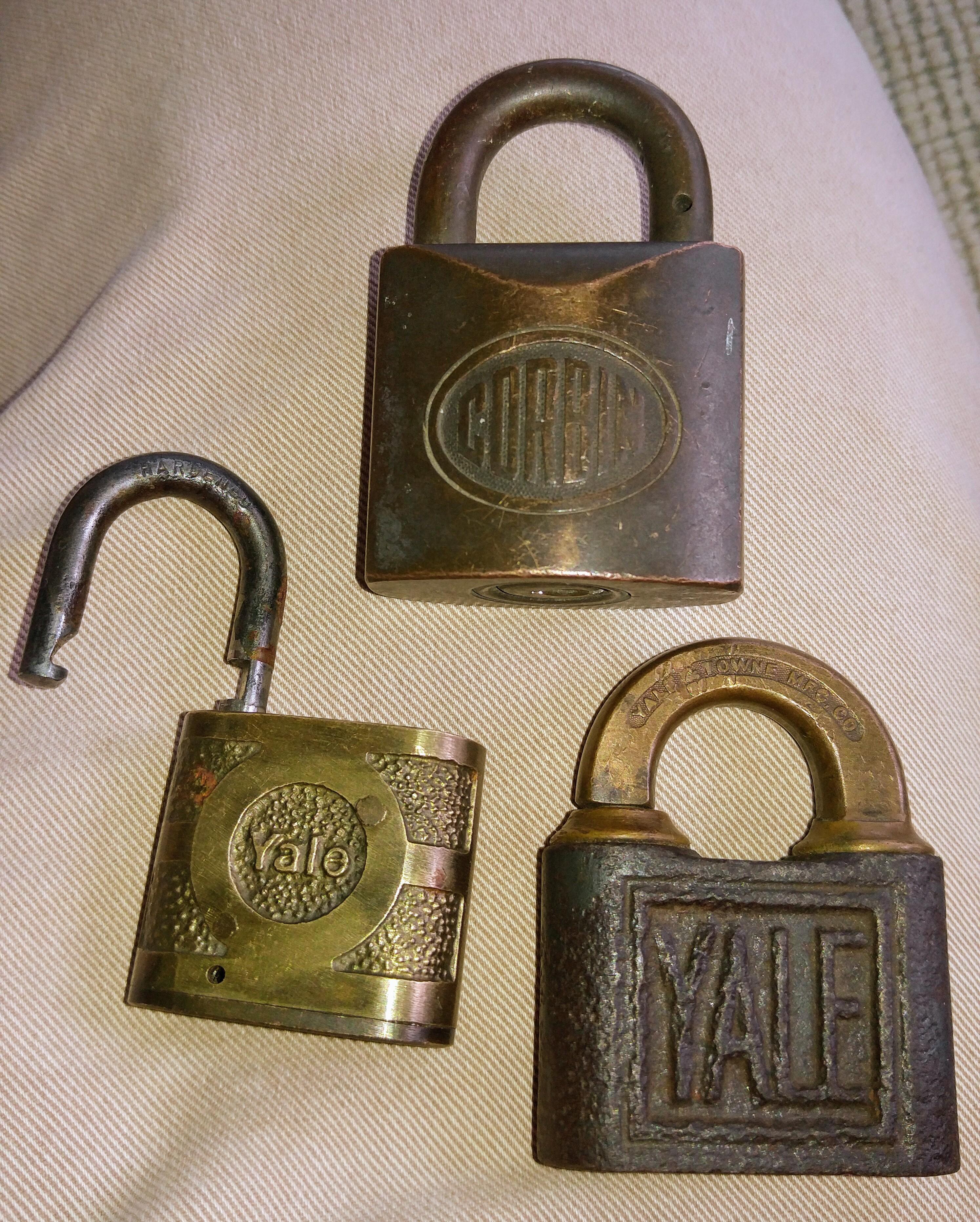 Got these old locks today. Any guess on the ages? No keys for them but