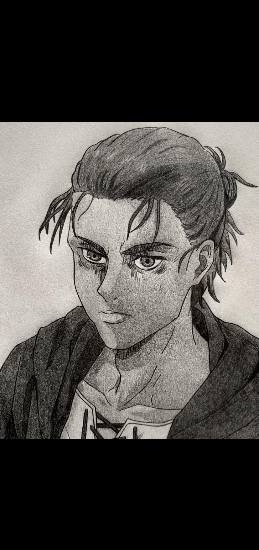 Eren pencil drawing I finished in time for Attack on Titan Sunday