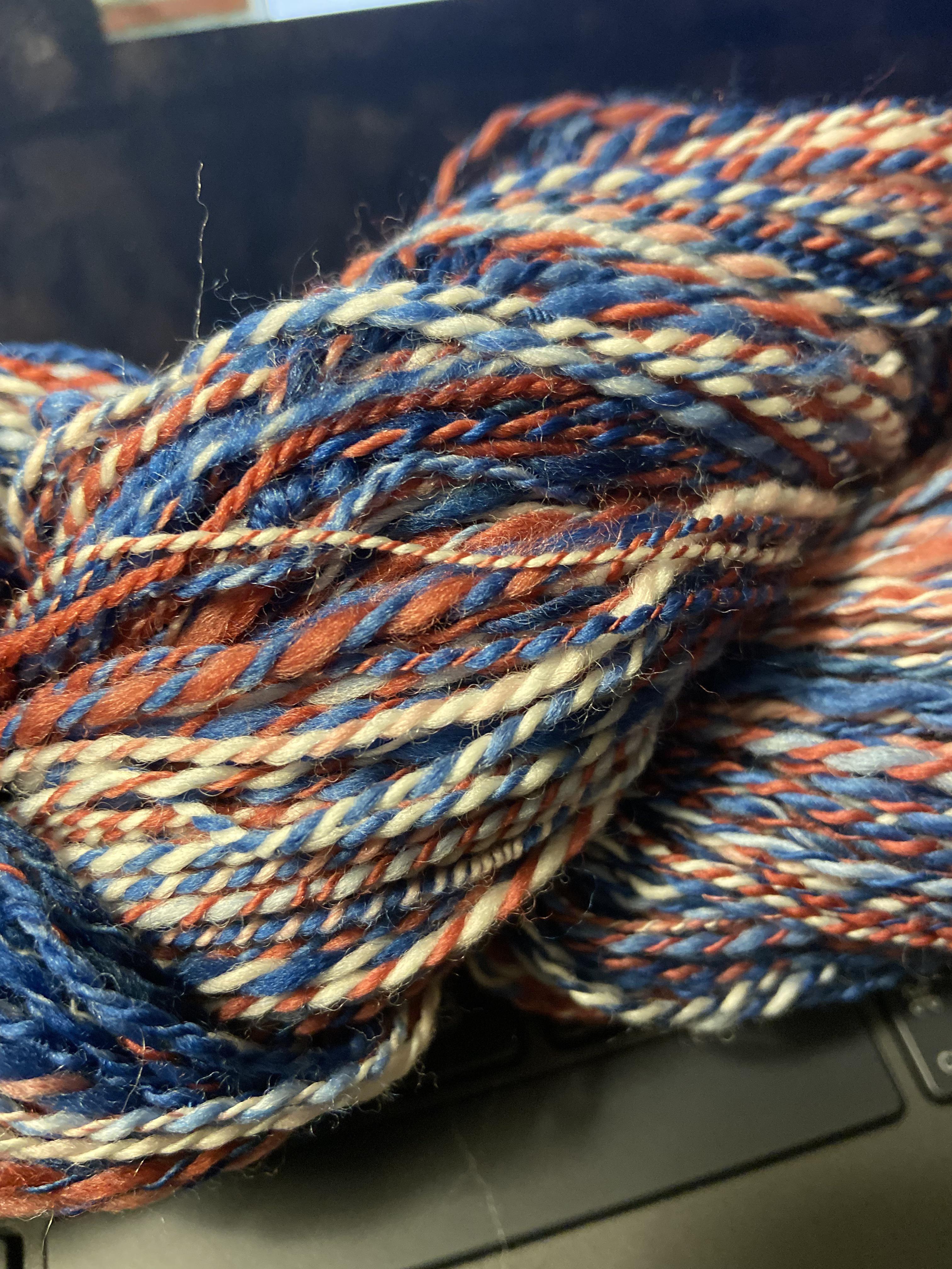 Plied my Stars and Stripes by The Wooly Cabin sad she’s going out of