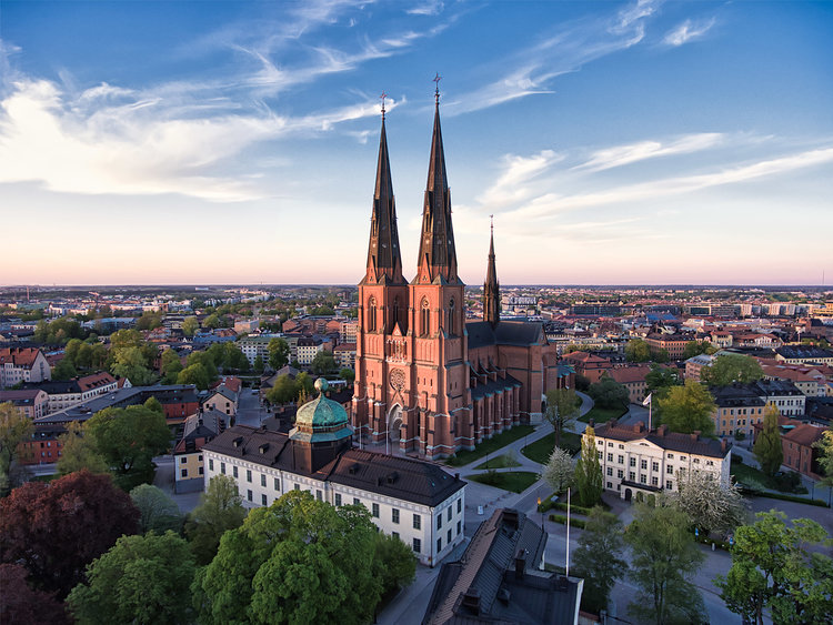 Grand Cathedral of Uppsala, Sweden. The tallest church in Scandinavia